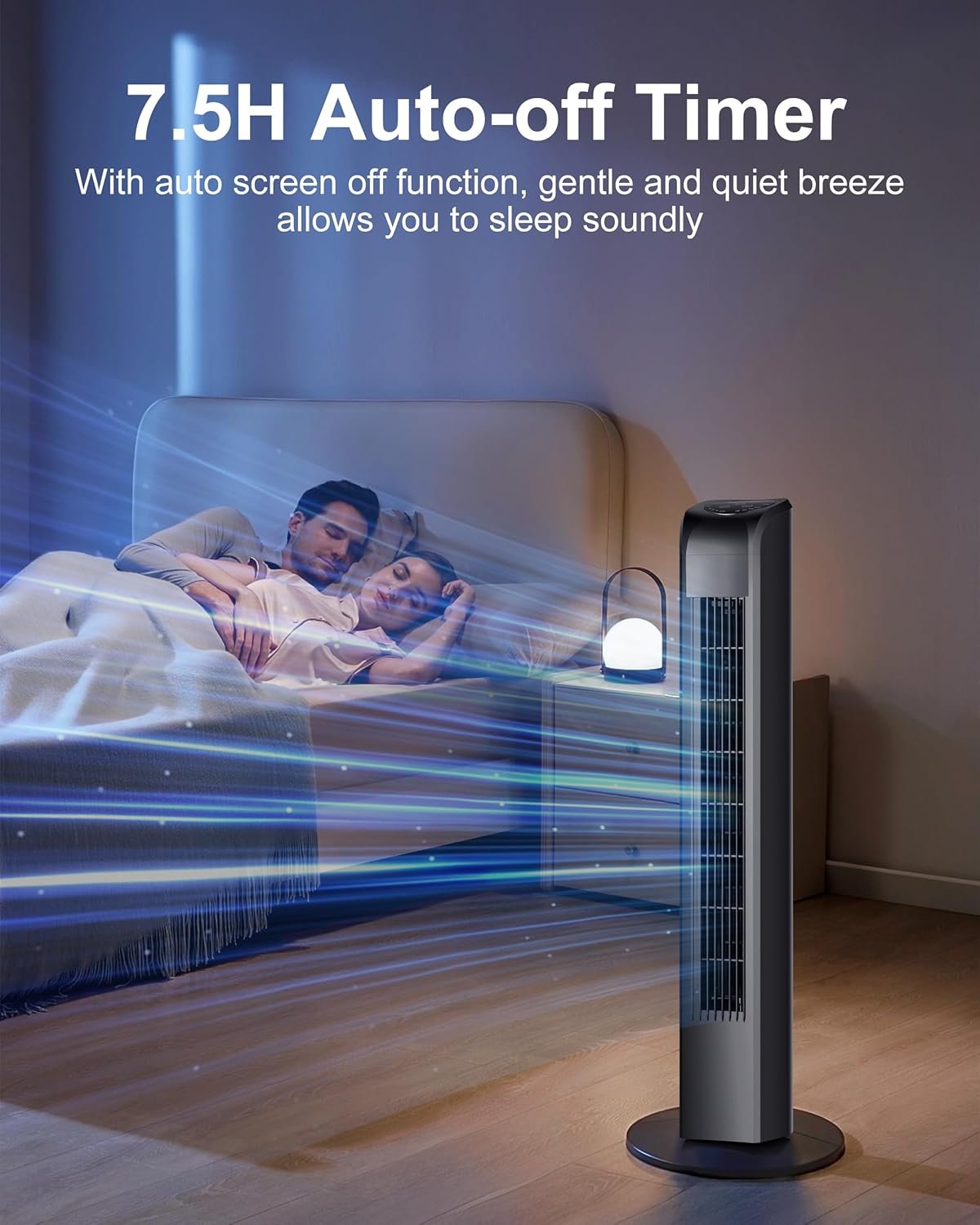 Oscillating Tower Fan with Remote, Electric Standing Tower Fan Floor Fan for Bedroom Indoor Office and Home Use,Quiet Cooling Portable Bladeless Tower Fans, 30 inchs, Black Tower Fan 5 Oscillating Tower Fan with Remote, Electric Standing Tower Fan Floor Fan for Bedroom Indoor Office and Home Use,Quiet Cooling Portable Bladeless Tower Fans, 30 inchs, Black Tower Fan - Image 5