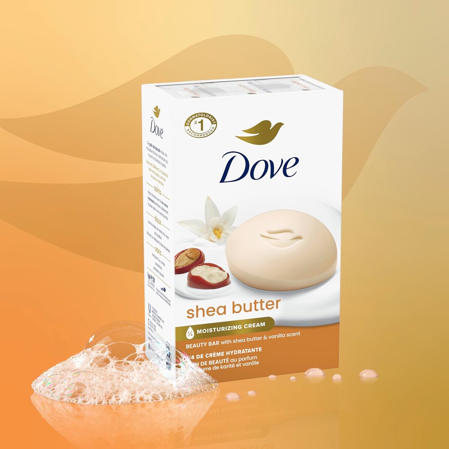 Dove Beauty Bar Soap Shea Butter, 8 Count 4 Dove Beauty Bar Soap Shea Butter, 8 Count - Image 4