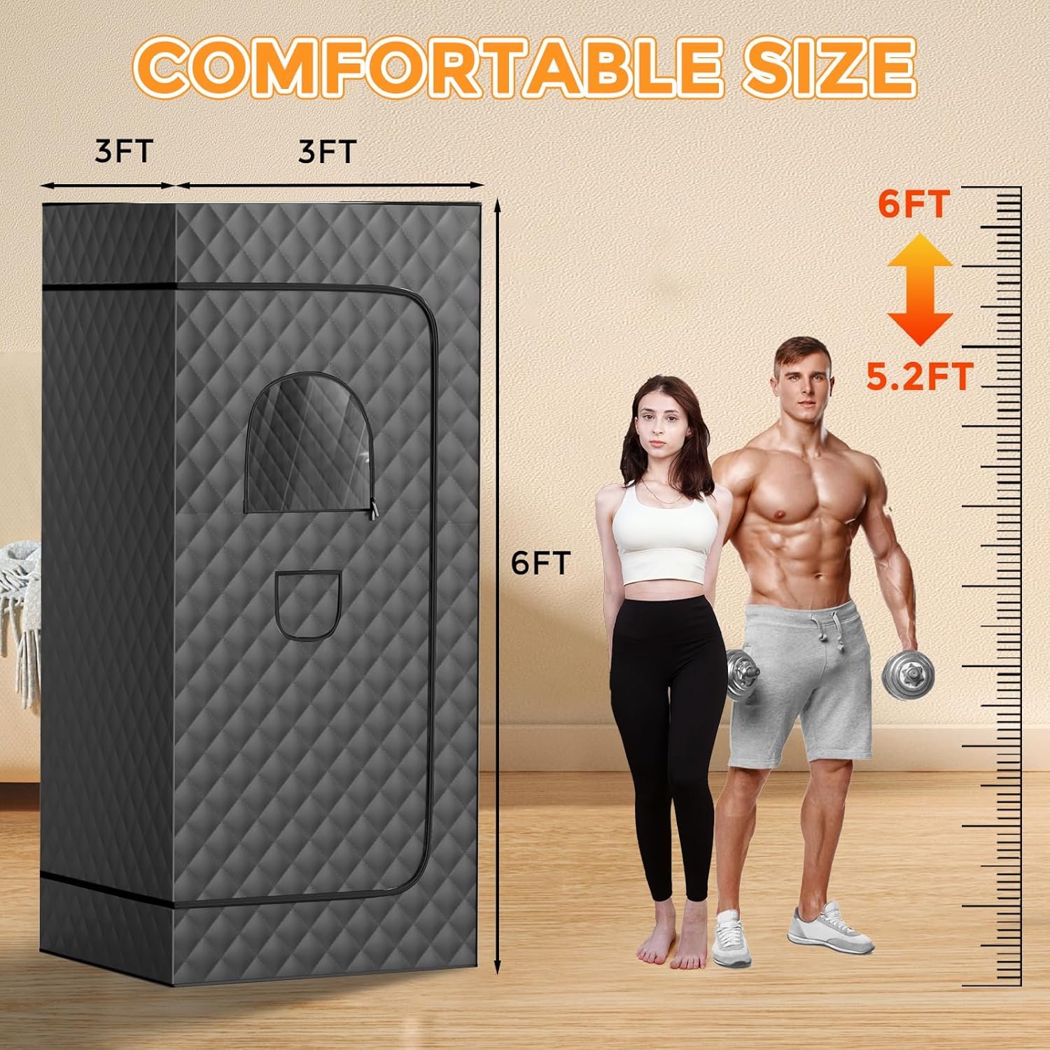 Sauna,Portable Sauna for Home,Personal Steam Sauna Box,Indoor Sauna Tent with 3L Steamer,Steam Room at Home,Plus Size 3 Sauna,Portable Sauna for Home,Personal Steam Sauna Box,Indoor Sauna Tent with 3L Steamer,Steam Room at Home,Plus Size - Image 3