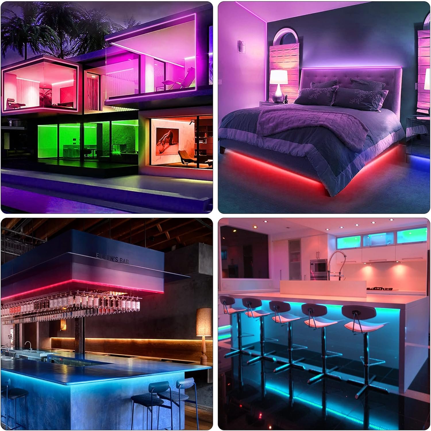 KEELIXIN 65.6ft LED Lights for Bedroom, Music Sync RGB LED Strip Lights with APP & Remote Control, Luces LED para Cuarto, Bluetooth LED Lights for Room, Home Decoration 6 KEELIXIN 65.6ft LED Lights for Bedroom, Music Sync RGB LED Strip Lights with APP & Remote Control, Luces LED para Cuarto, Bluetooth LED Lights for Room, Home Decoration - Image 6