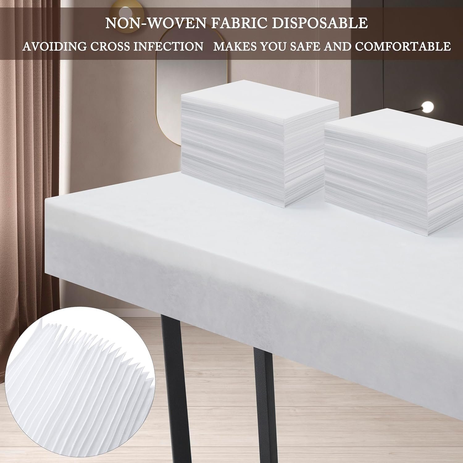 Disposable Bed Sheets 100 Pcs 31" x 71" Massage Table Sheets Non Woven Fabric SPA Bed Cover Breathable for Massage Beauty Tattoos(White) 5 Disposable Bed Sheets 100 Pcs 31" x 71" Massage Table Sheets Non Woven Fabric SPA Bed Cover Breathable for Massage Beauty Tattoos(White) - Image 5