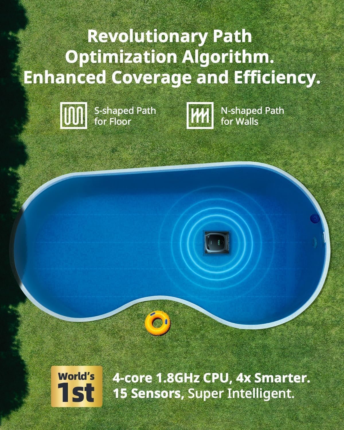 Beatbot AquaSense Cordless Robotic Pool Vacuum Cleaner - Intelligent Path Opimization, Cleans Floor, Walls, and Waterline - Suitable for Above & In-Ground Pools up to 2,260 sq.ft, Light Gray 3 Beatbot AquaSense Cordless Robotic Pool Vacuum Cleaner - Intelligent Path Opimization, Cleans Floor, Walls, and Waterline - Suitable for Above & In-Ground Pools up to 2,260 sq.ft, Light Gray - Image 3
