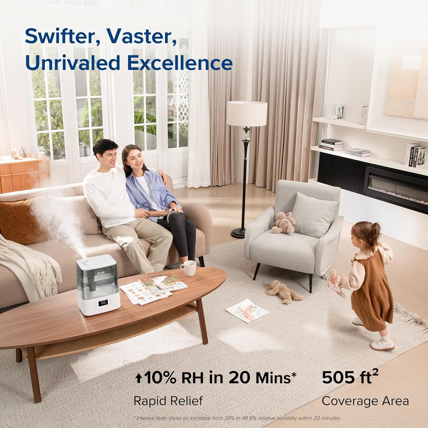 LEVOIT Smart Humidifiers for Bedroom Large Room Home,(6L) Cool Mist Top Fill Essential Oil Diffuser for Baby & Plants,Smart App & Voice Control, Rapid Humidification & Auto Mode-Quiet Sleep Mode, Gray 3 LEVOIT Smart Humidifiers for Bedroom Large Room Home,(6L) Cool Mist Top Fill Essential Oil Diffuser for Baby & Plants,Smart App & Voice Control, Rapid Humidification & Auto Mode-Quiet Sleep Mode, Gray - Image 3
