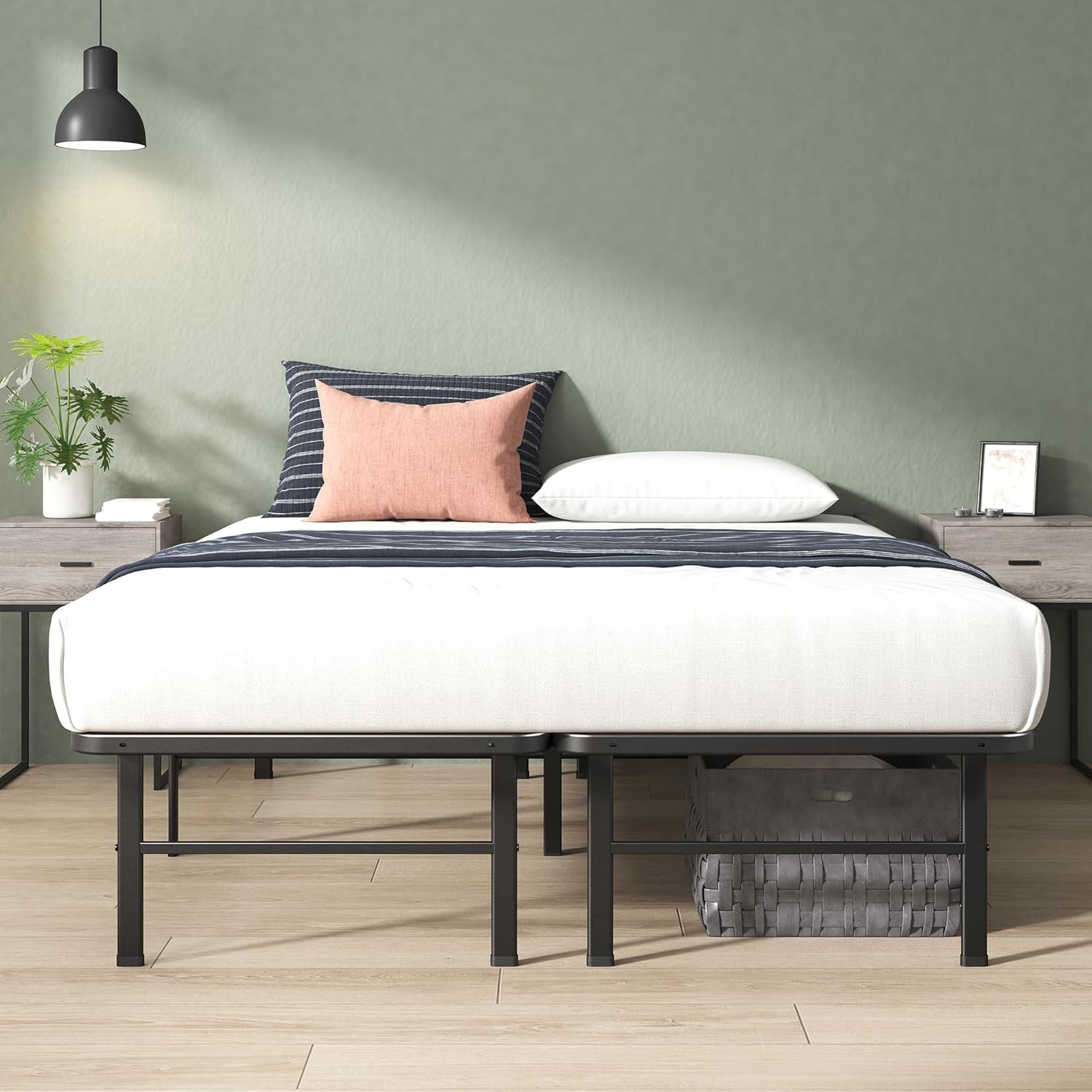 ZINUS Rumi 14in Easy SmartBase Mattress Foundation, Sturdy Metal Bed Frame, No Box Spring Needed, Eco Friendly Packaging, King 9 ZINUS Rumi 14in Easy SmartBase Mattress Foundation, Sturdy Metal Bed Frame, No Box Spring Needed, Eco Friendly Packaging, King - Image 9