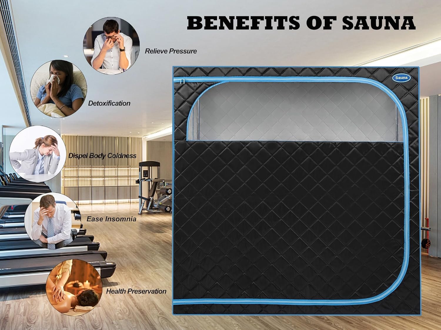 2 Person Infrared Sauna | Full Size Portable Sauna Tent | FAR Infrared Sauna for Home, 1,350watt, Home Saunas with Heating Foot Pad*2, Portable Chair*2, (L56.7 x W31.5 x H59.4, Black) 5 2 Person Infrared Sauna | Full Size Portable Sauna Tent | FAR Infrared Sauna for Home, 1,350watt, Home Saunas with Heating Foot Pad*2, Portable Chair*2, (L56.7 x W31.5 x H59.4, Black) - Image 5
