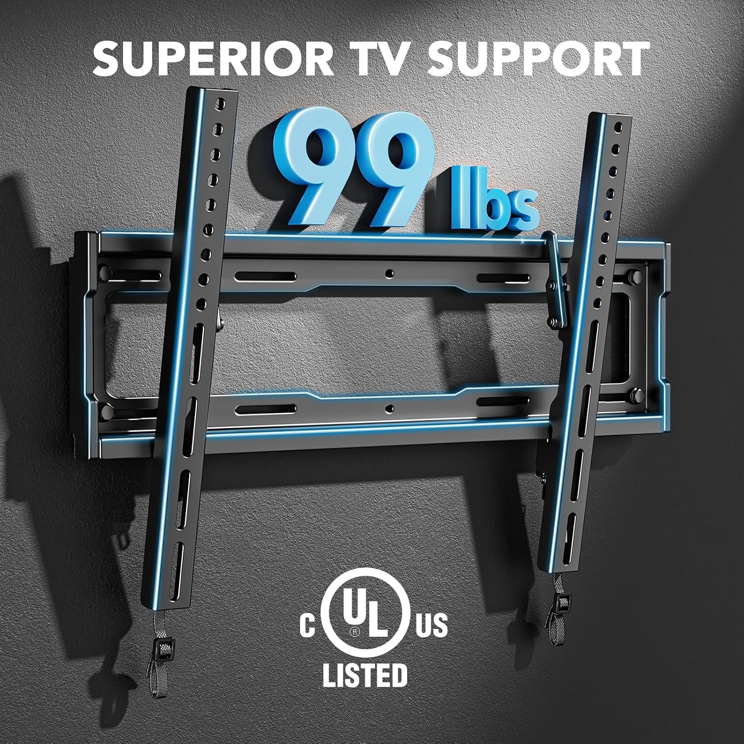 Pipishell UL Listed Tilt TV Wall Mount Bracket Low Profile for Most 23-55 Inch LED LCD OLED 4K Flat Curved TVs up to 99lbs Max VESA 400x400mm, 8° Tilting for Anti-Glaring, Fits 8-16 inch Wood Stud 2 Pipishell UL Listed Tilt TV Wall Mount Bracket Low Profile for Most 23-55 Inch LED LCD OLED 4K Flat Curved TVs up to 99lbs Max VESA 400x400mm, 8° Tilting for Anti-Glaring, Fits 8-16 inch Wood Stud - Image 2