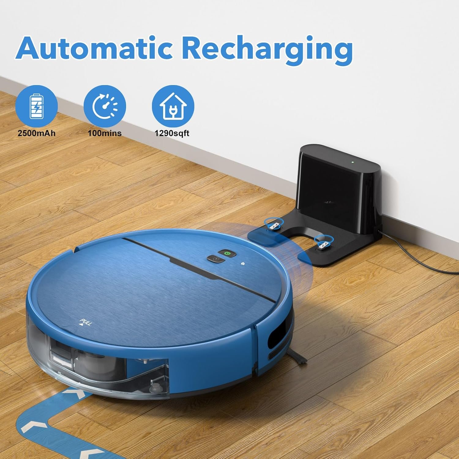 Robot Vacuum and Mop Combo, 2 in 1 Mopping Robot Vacuum Cleaner Compatible with WiFi/App, Robotic Vacuum Up to 2300Pa Suction, Self-Charging, Slim, Ideal for Hard Floor, Pet Hair, Low Pile Carpet 7 Robot Vacuum and Mop Combo, 2 in 1 Mopping Robot Vacuum Cleaner Compatible with WiFi/App, Robotic Vacuum Up to 2300Pa Suction, Self-Charging, Slim, Ideal for Hard Floor, Pet Hair, Low Pile Carpet - Image 7