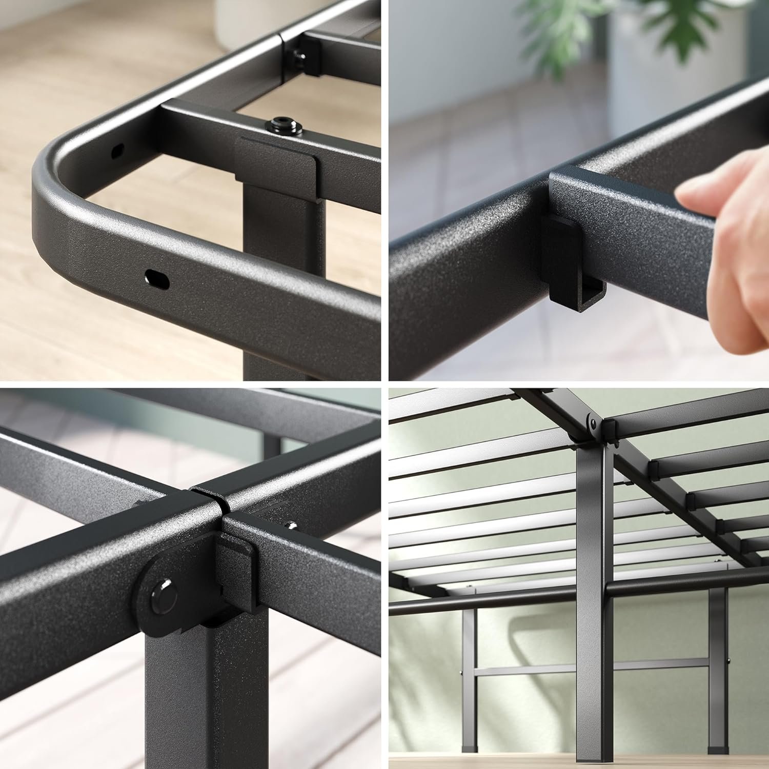 ZINUS Rumi 14in Easy SmartBase Mattress Foundation, Sturdy Metal Bed Frame, No Box Spring Needed, Eco Friendly Packaging, King 4 ZINUS Rumi 14in Easy SmartBase Mattress Foundation, Sturdy Metal Bed Frame, No Box Spring Needed, Eco Friendly Packaging, King - Image 4