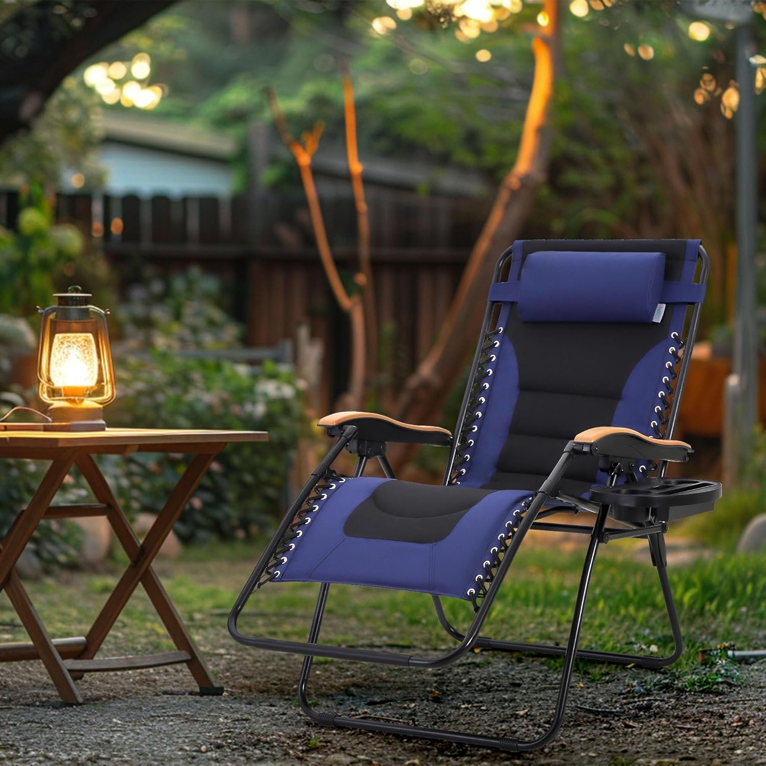 MAISON ARTS Oversize XXL Padded Zero Gravity Lawn Chair Anti Gravity Lounge Chair Foldable Recliner 30" Wide Seat Outdoor Camp Chair for Poolside Backyard Beach, Support 400LBS, Blue 9 MAISON ARTS Oversize XXL Padded Zero Gravity Lawn Chair Anti Gravity Lounge Chair Foldable Recliner 30" Wide Seat Outdoor Camp Chair for Poolside Backyard Beach, Support 400LBS, Blue - Image 9