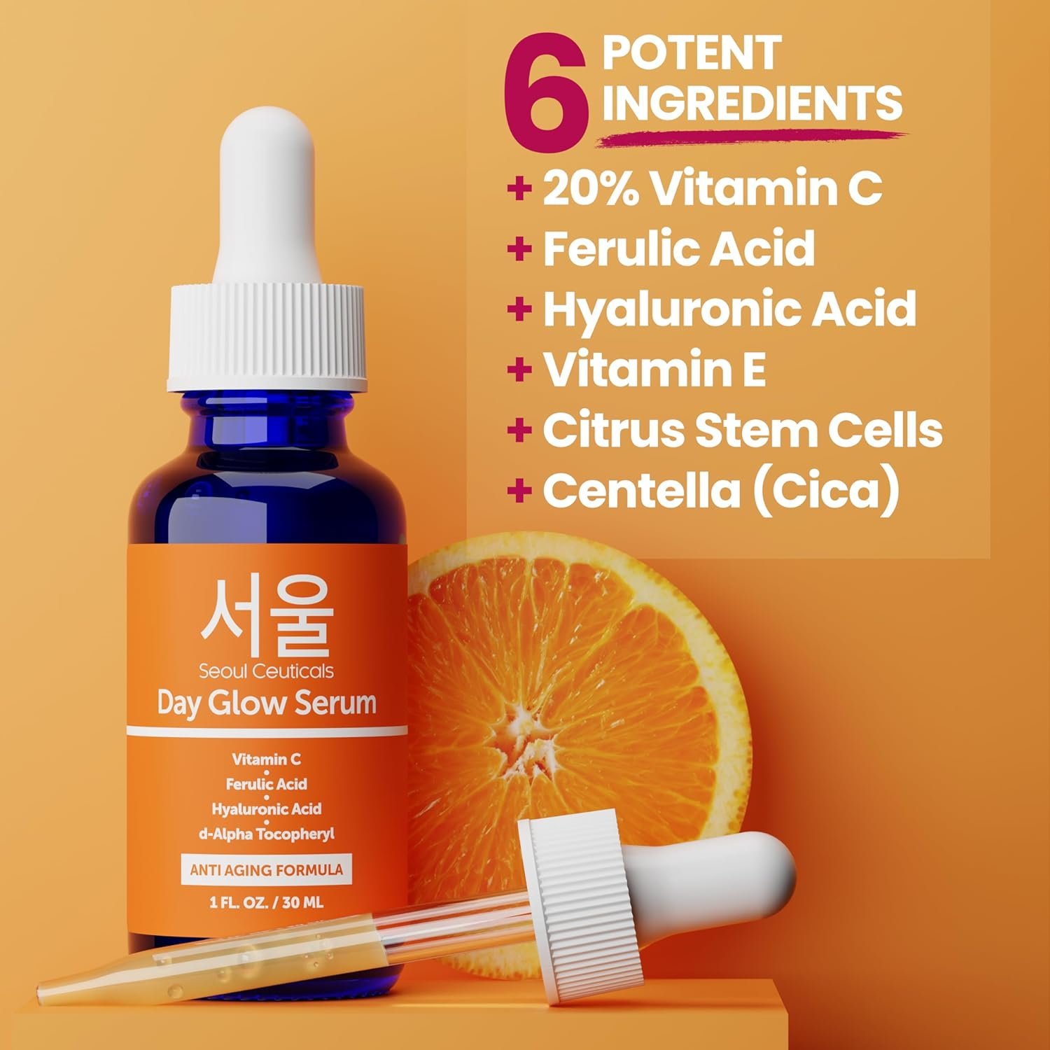 SeoulCeuticals Korean Skin Care 20% Vitamin C Hyaluronic Acid Serum + CE Ferulic Acid - Potent Anti Aging, Anti Wrinkle Korean Beauty 1oz 5 SeoulCeuticals Korean Skin Care 20% Vitamin C Hyaluronic Acid Serum + CE Ferulic Acid - Potent Anti Aging, Anti Wrinkle Korean Beauty 1oz - Image 5
