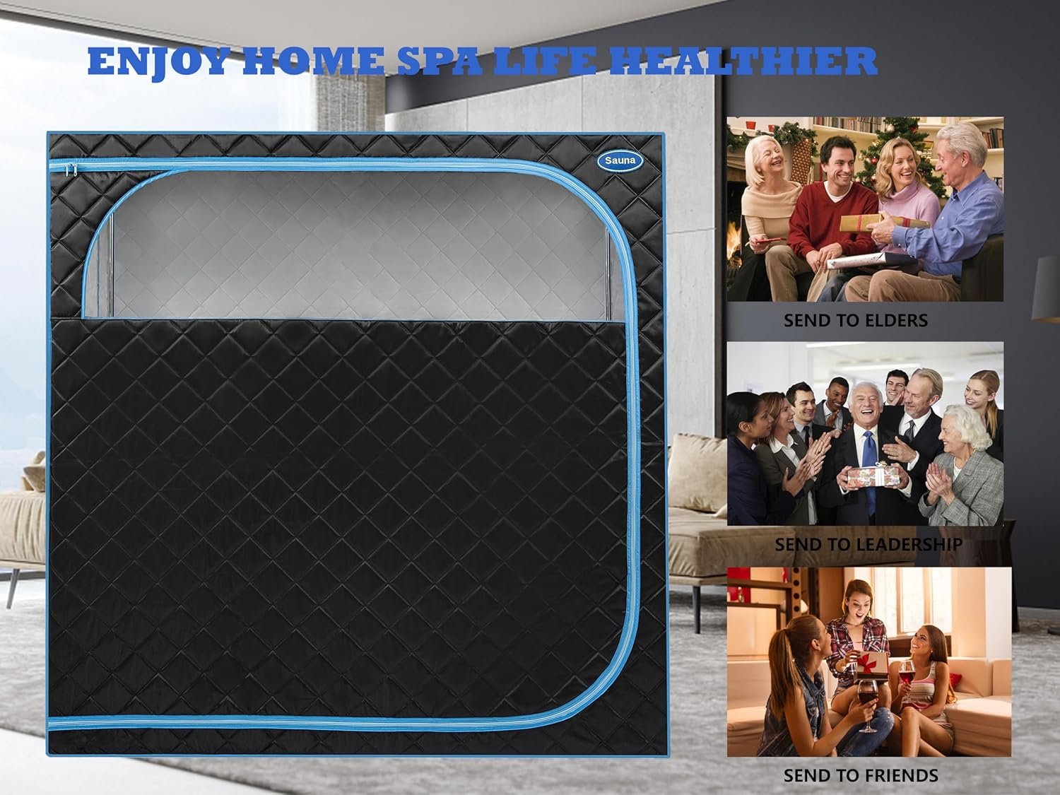 2 Person Infrared Sauna | Full Size Portable Sauna Tent | FAR Infrared Sauna for Home, 1,350watt, Home Saunas with Heating Foot Pad*2, Portable Chair*2, (L56.7 x W31.5 x H59.4, Black) 6 2 Person Infrared Sauna | Full Size Portable Sauna Tent | FAR Infrared Sauna for Home, 1,350watt, Home Saunas with Heating Foot Pad*2, Portable Chair*2, (L56.7 x W31.5 x H59.4, Black) - Image 6