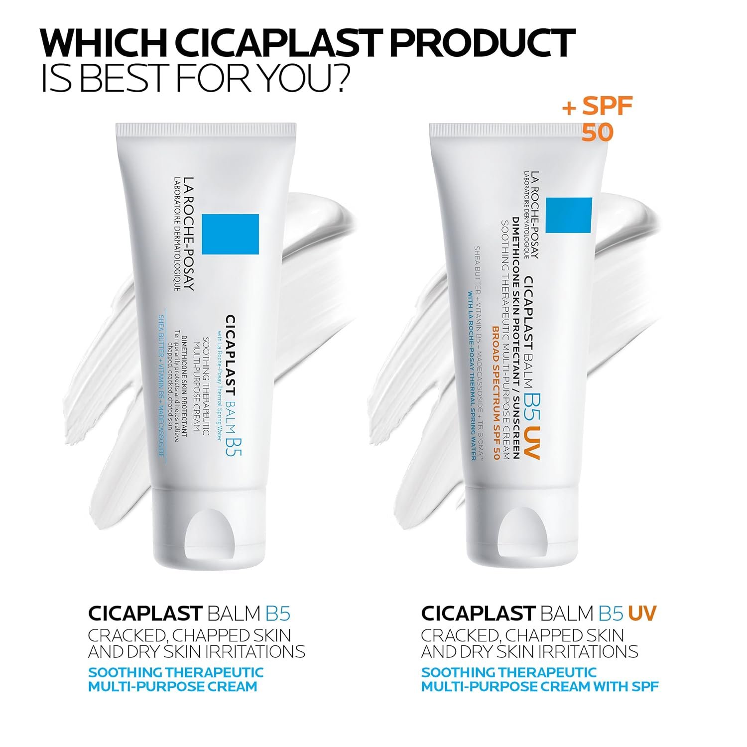 La Roche-Posay Cicaplast Balm B5 UV SPF 50, Vitamin B5 + Shea Butter + Tribioma + Madecassoside + Zinc Oxide Sunscreen, Post Treatment Skin Protectant With SPF, Multi-Purpose Cream For Dry Skin 5 La Roche-Posay Cicaplast Balm B5 UV SPF 50, Vitamin B5 + Shea Butter + Tribioma + Madecassoside + Zinc Oxide Sunscreen, Post Treatment Skin Protectant With SPF, Multi-Purpose Cream For Dry Skin - Image 5