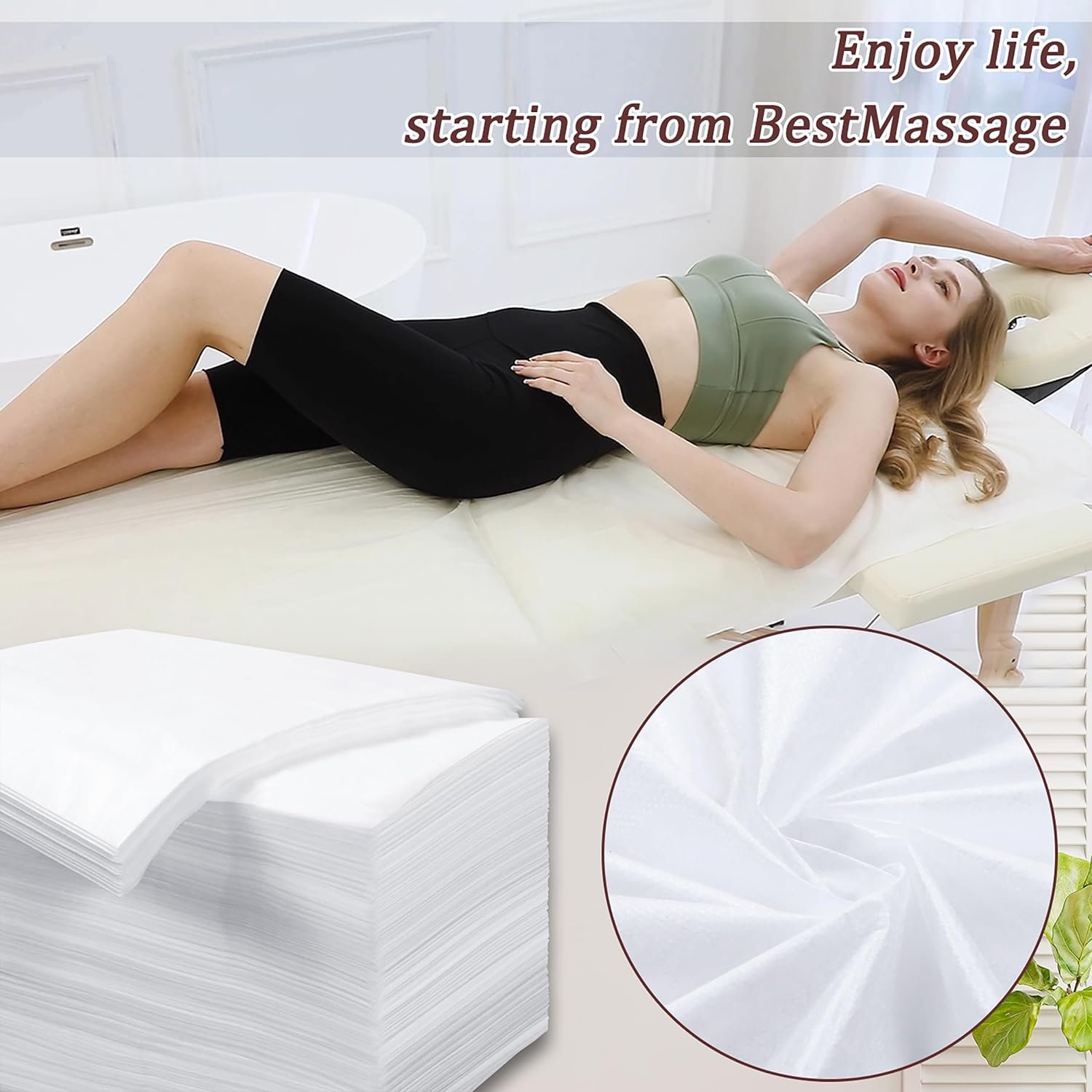 Disposable Bed Sheets 100 Pcs 31" x 71" Massage Table Sheets Non Woven Fabric SPA Bed Cover Breathable for Massage Beauty Tattoos(White) 3 Disposable Bed Sheets 100 Pcs 31" x 71" Massage Table Sheets Non Woven Fabric SPA Bed Cover Breathable for Massage Beauty Tattoos(White) - Image 3
