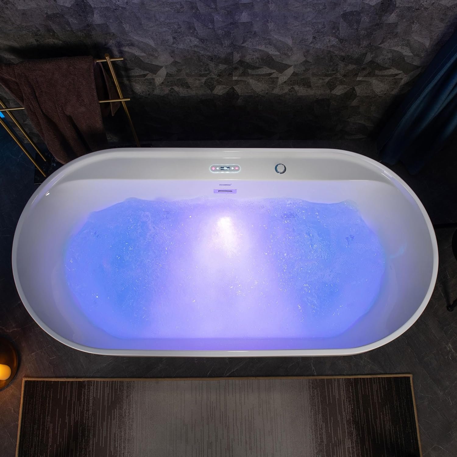 WOODBRIDGE 72" x 35-3/8" Whirlpool and Air Bath Heated Soaking Combination Tub with Adjustable Speed Air Blower and Display Control Panel, White,BJ-500 18 WOODBRIDGE 72" x 35-3/8" Whirlpool and Air Bath Heated Soaking Combination Tub with Adjustable Speed Air Blower and Display Control Panel, White,BJ-500 - Image 18