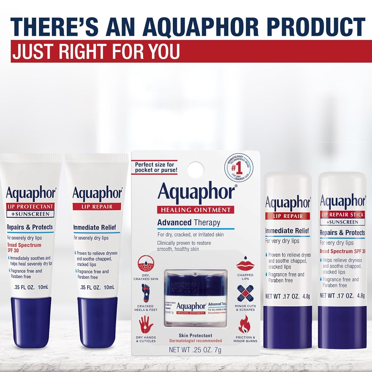 Aquaphor Lip Repair Ointment, Moisturizing Lip Balm Pack, Relieves Dryness, 0.35 Tube, Pack of 2 5 Aquaphor Lip Repair Ointment, Moisturizing Lip Balm Pack, Relieves Dryness, 0.35 Tube, Pack of 2 - Image 5