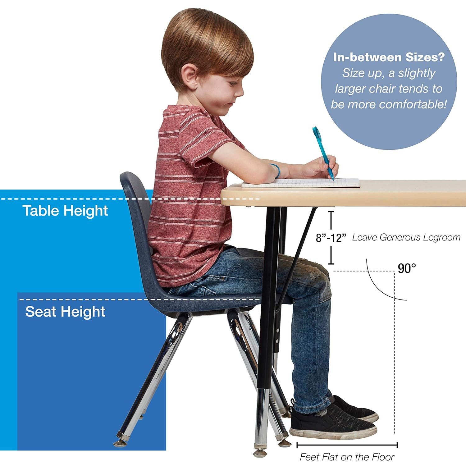 Factory Direct Partners 10368-NV 16" School Stack Chair, Stacking Student Seat with Chromed Steel Legs and Nylon Swivel Glides for in-Home Learning or Classroom - Navy (6-Pack) 7 Factory Direct Partners 10368-NV 16" School Stack Chair, Stacking Student Seat with Chromed Steel Legs and Nylon Swivel Glides for in-Home Learning or Classroom - Navy (6-Pack) - Image 7