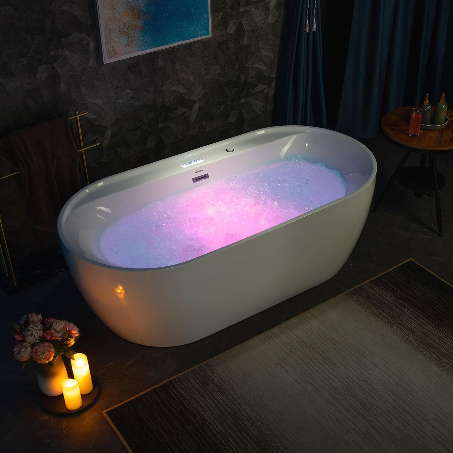 WOODBRIDGE 72" x 35-3/8" Whirlpool and Air Bath Heated Soaking Combination Tub with Adjustable Speed Air Blower and Display Control Panel, White,BJ-500 20 WOODBRIDGE 72" x 35-3/8" Whirlpool and Air Bath Heated Soaking Combination Tub with Adjustable Speed Air Blower and Display Control Panel, White,BJ-500 - Image 20