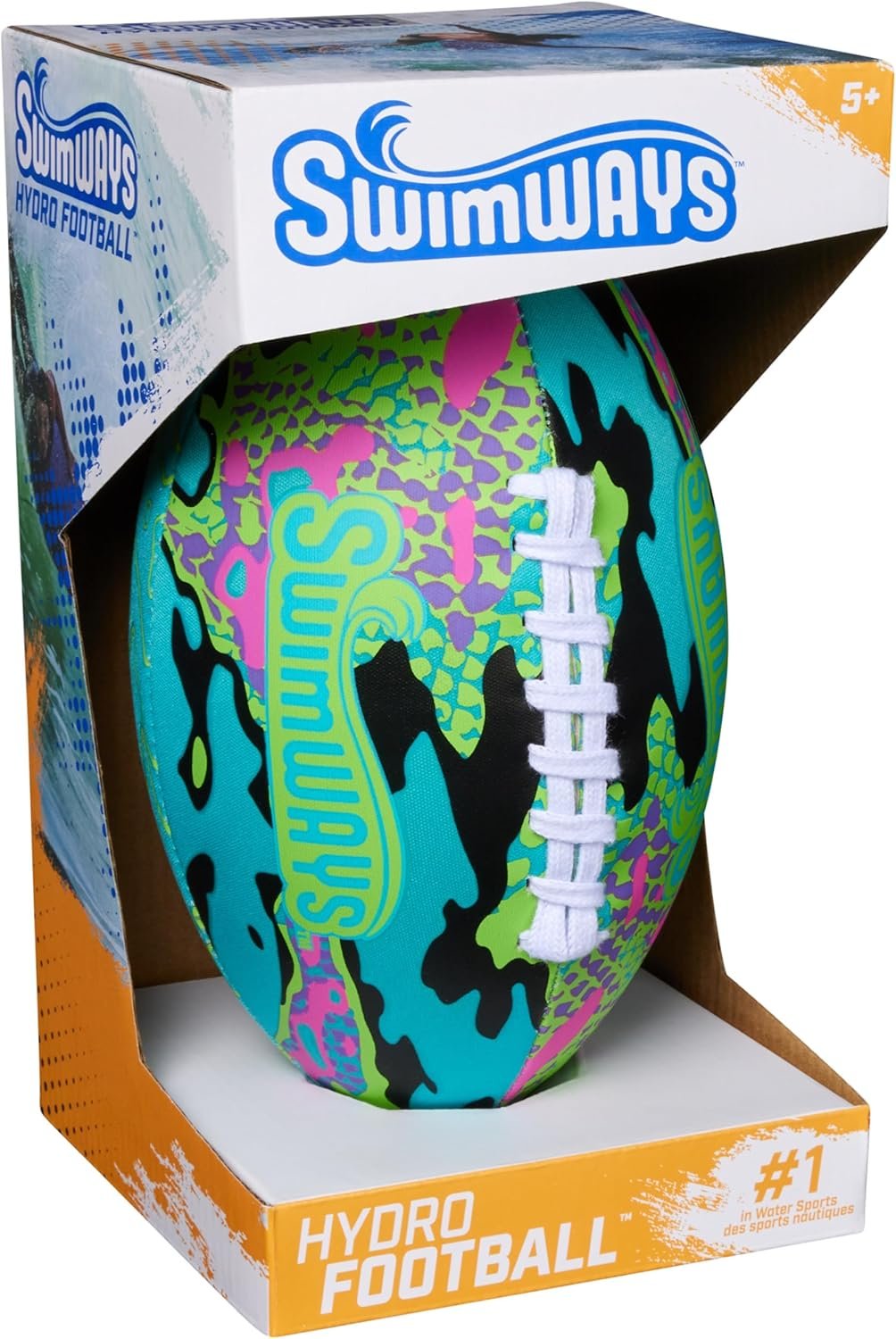 SwimWays Hydro Waterproof Football, Outdoor Games for Adults and Kids, Swimming Pool Accessories and Pool Party Games,9.25 Inches, Blue 8 SwimWays Hydro Waterproof Football, Outdoor Games for Adults and Kids, Swimming Pool Accessories and Pool Party Games,9.25 Inches, Blue - Image 8
