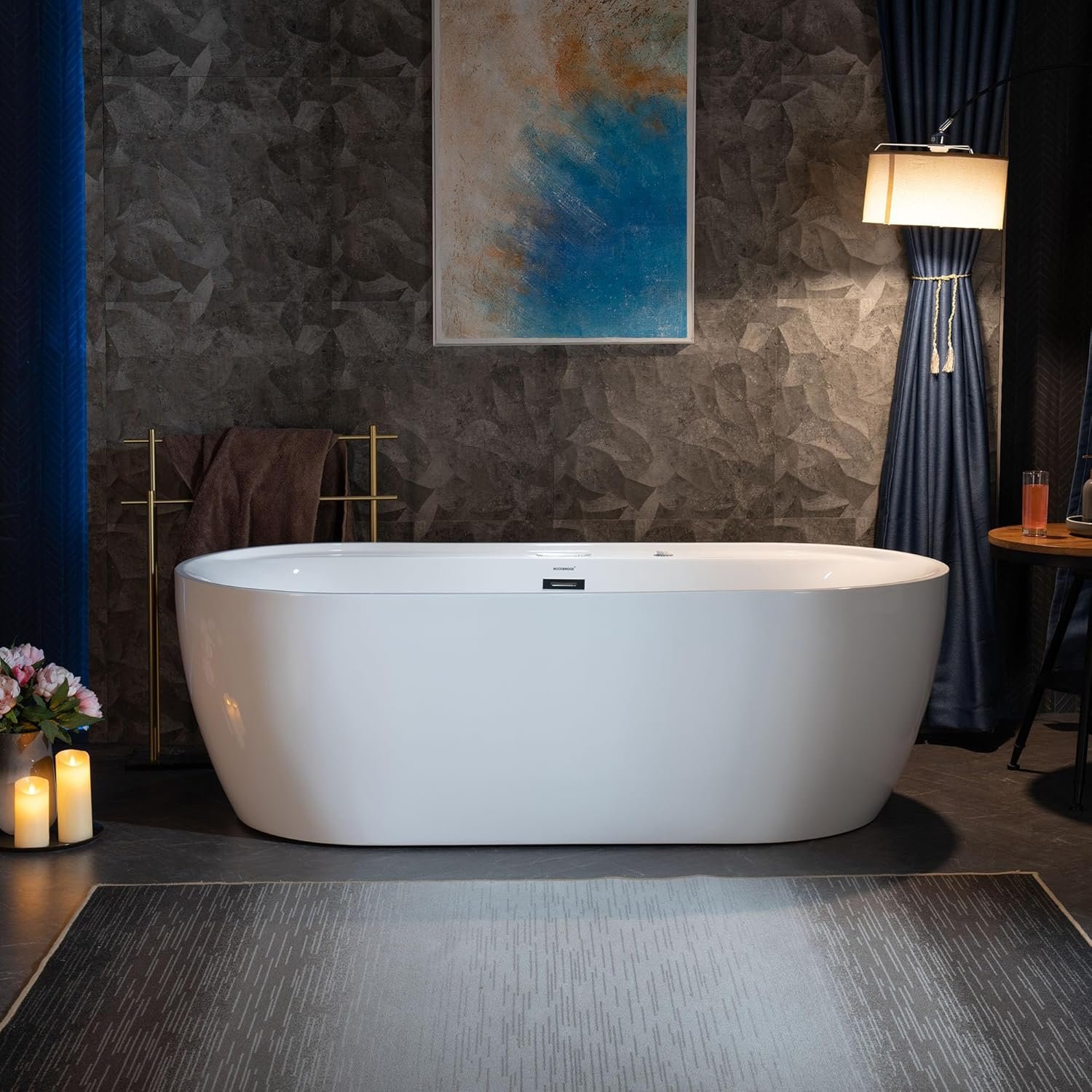 WOODBRIDGE 72" x 35-3/8" Whirlpool and Air Bath Heated Soaking Combination Tub with Adjustable Speed Air Blower and Display Control Panel, White,BJ-500 2 WOODBRIDGE 72" x 35-3/8" Whirlpool and Air Bath Heated Soaking Combination Tub with Adjustable Speed Air Blower and Display Control Panel, White,BJ-500 - Image 2
