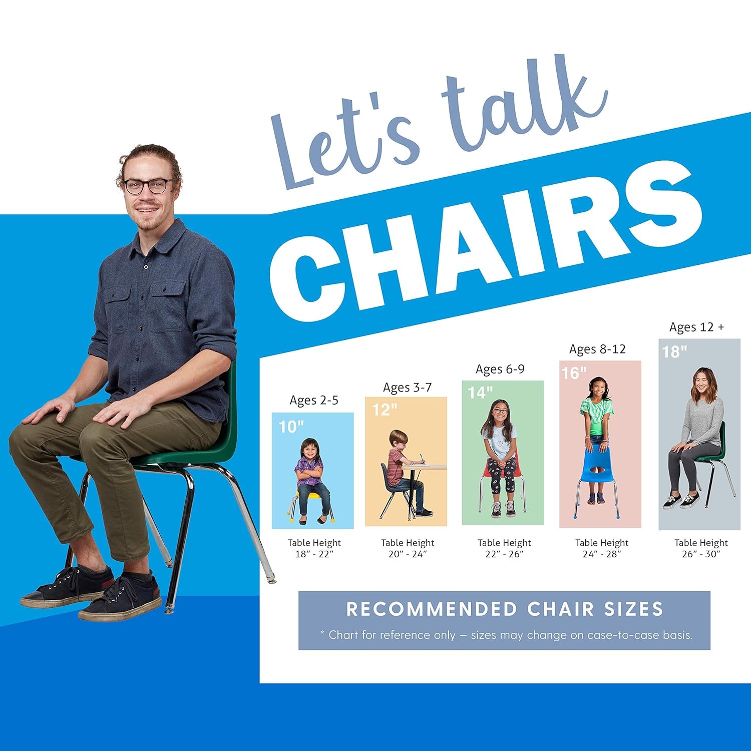 Factory Direct Partners 10368-NV 16" School Stack Chair, Stacking Student Seat with Chromed Steel Legs and Nylon Swivel Glides for in-Home Learning or Classroom - Navy (6-Pack) 6 Factory Direct Partners 10368-NV 16" School Stack Chair, Stacking Student Seat with Chromed Steel Legs and Nylon Swivel Glides for in-Home Learning or Classroom - Navy (6-Pack) - Image 6