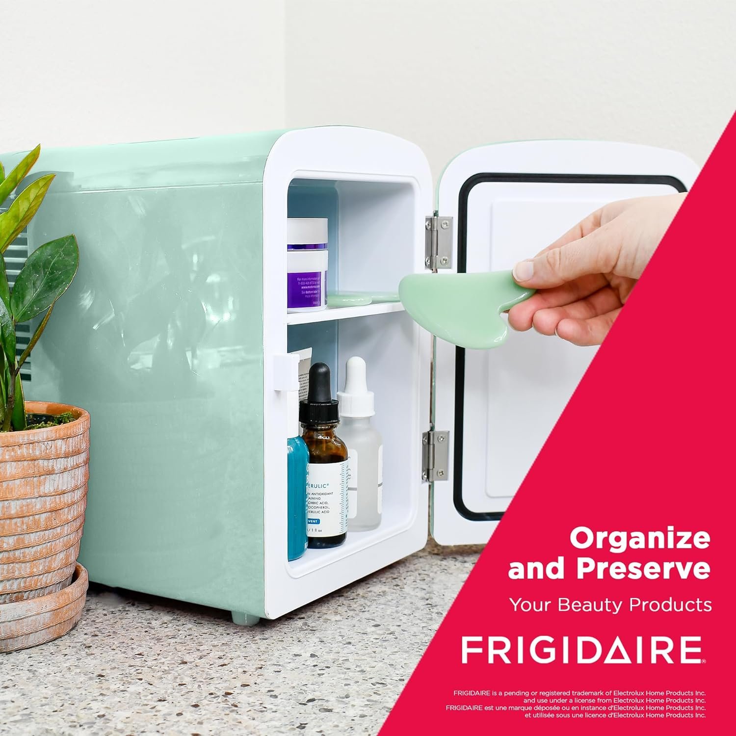 Frigidaire EFMIS129-MINT Mini Personal Fridge Cooler, 1 Gal Capacity fits Six Cans, Includes Plugs for Home Outlet & DC Charger-9.84" D x 7.09" W x 10.35" H 6 Frigidaire EFMIS129-MINT Mini Personal Fridge Cooler, 1 Gal Capacity fits Six Cans, Includes Plugs for Home Outlet & DC Charger-9.84" D x 7.09" W x 10.35" H - Image 6