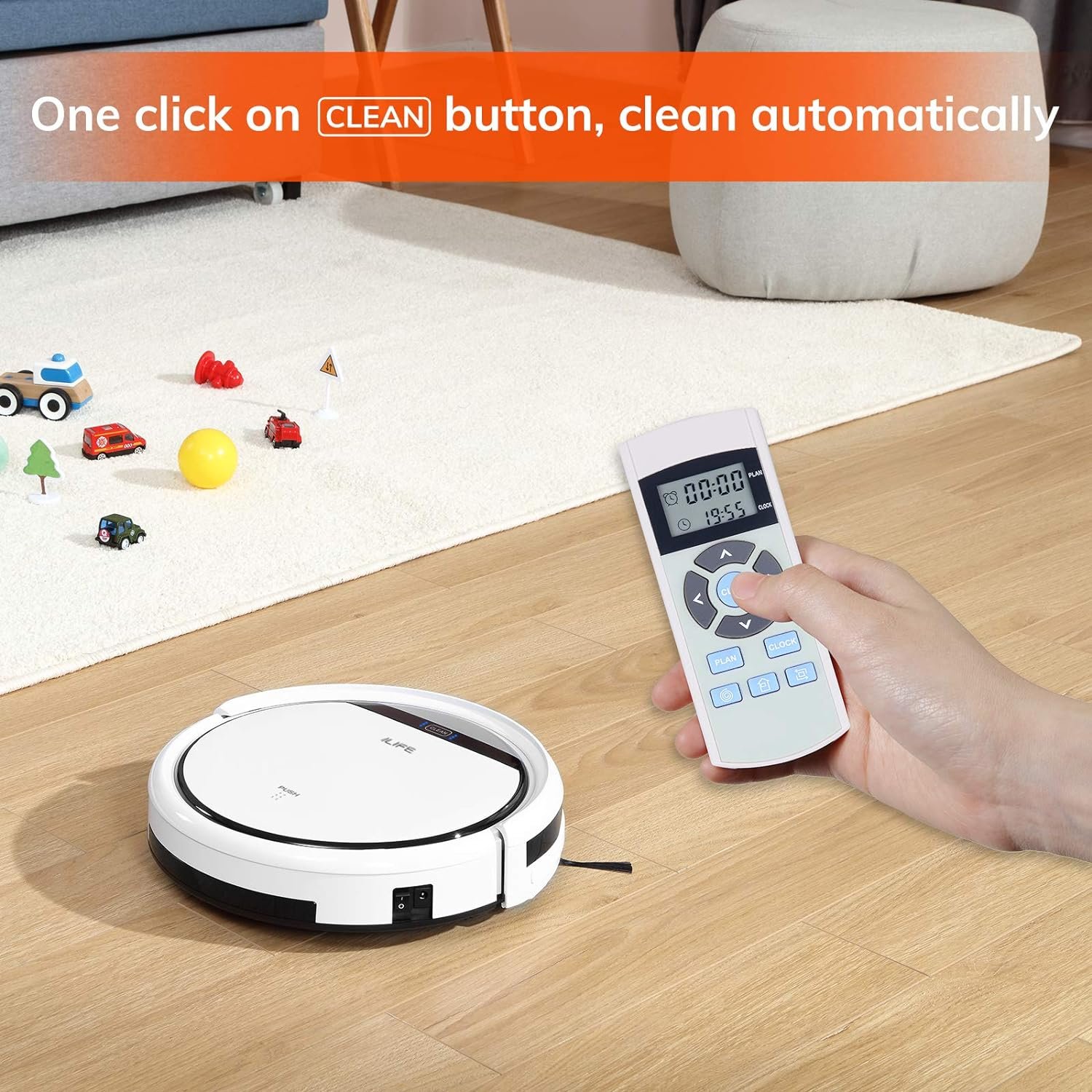 ILIFE V3s Pro Robot Vacuum Cleaner, Tangle-free Suction , Slim, Automatic Self-Charging Robotic Vacuum Cleaner, Daily Schedule Cleaning, Ideal For Pet Hair,Hard Floor and Low Pile Carpet,Pearl White 5 ILIFE V3s Pro Robot Vacuum Cleaner, Tangle-free Suction , Slim, Automatic Self-Charging Robotic Vacuum Cleaner, Daily Schedule Cleaning, Ideal For Pet Hair,Hard Floor and Low Pile Carpet,Pearl White - Image 5