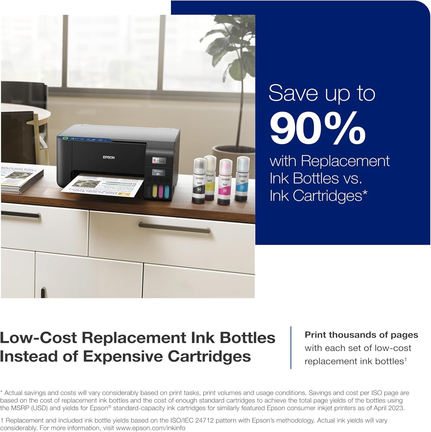 Epson EcoTank ET-2400 Wireless Color All-in-One Cartridge-Free Supertank Printer with Scan and Copy – Easy, Everyday Home Printing, Black 2 Epson EcoTank ET-2400 Wireless Color All-in-One Cartridge-Free Supertank Printer with Scan and Copy – Easy, Everyday Home Printing, Black - Image 2