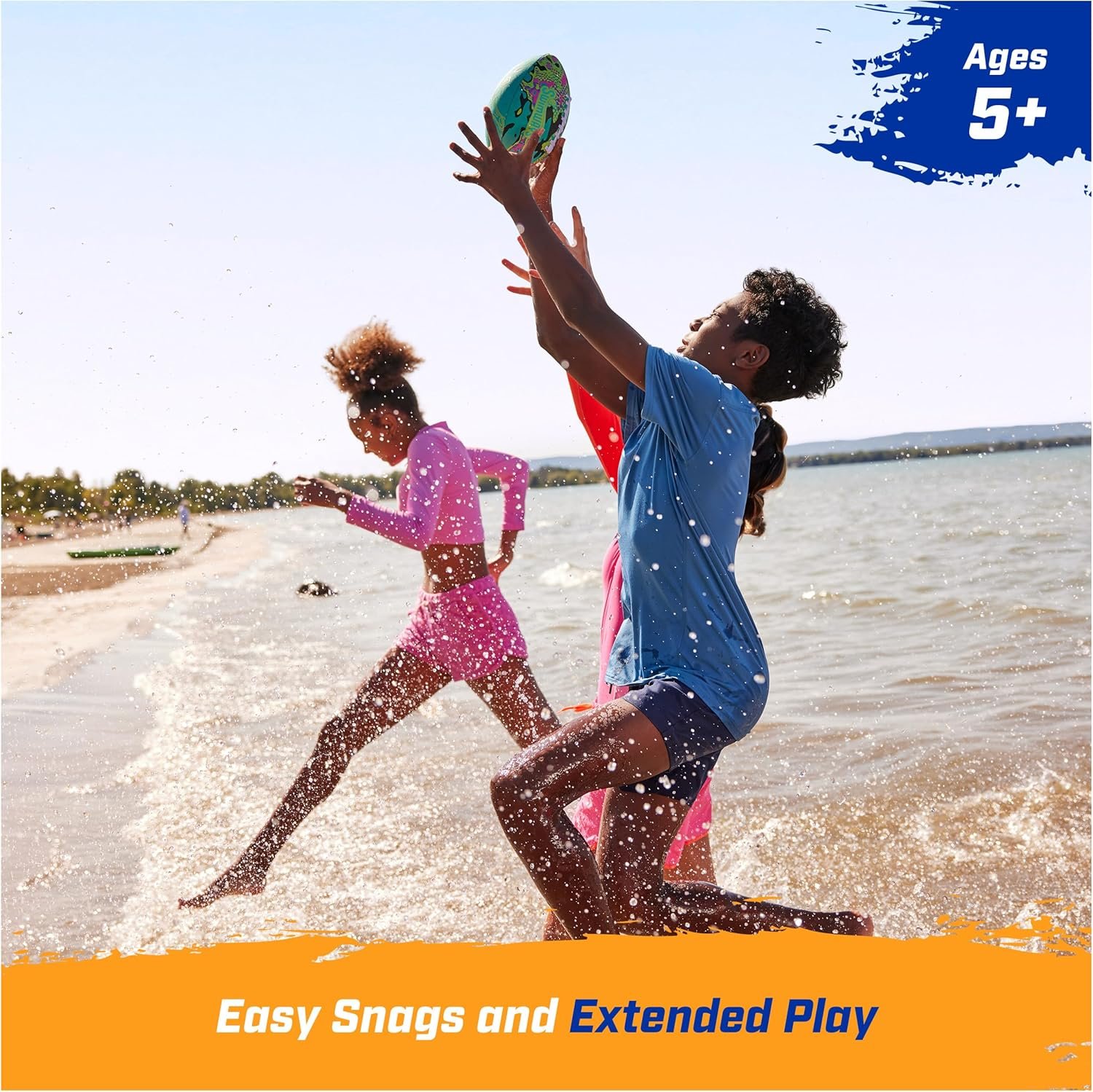 SwimWays Hydro Waterproof Football, Outdoor Games for Adults and Kids, Swimming Pool Accessories and Pool Party Games,9.25 Inches, Blue 4 SwimWays Hydro Waterproof Football, Outdoor Games for Adults and Kids, Swimming Pool Accessories and Pool Party Games,9.25 Inches, Blue - Image 4