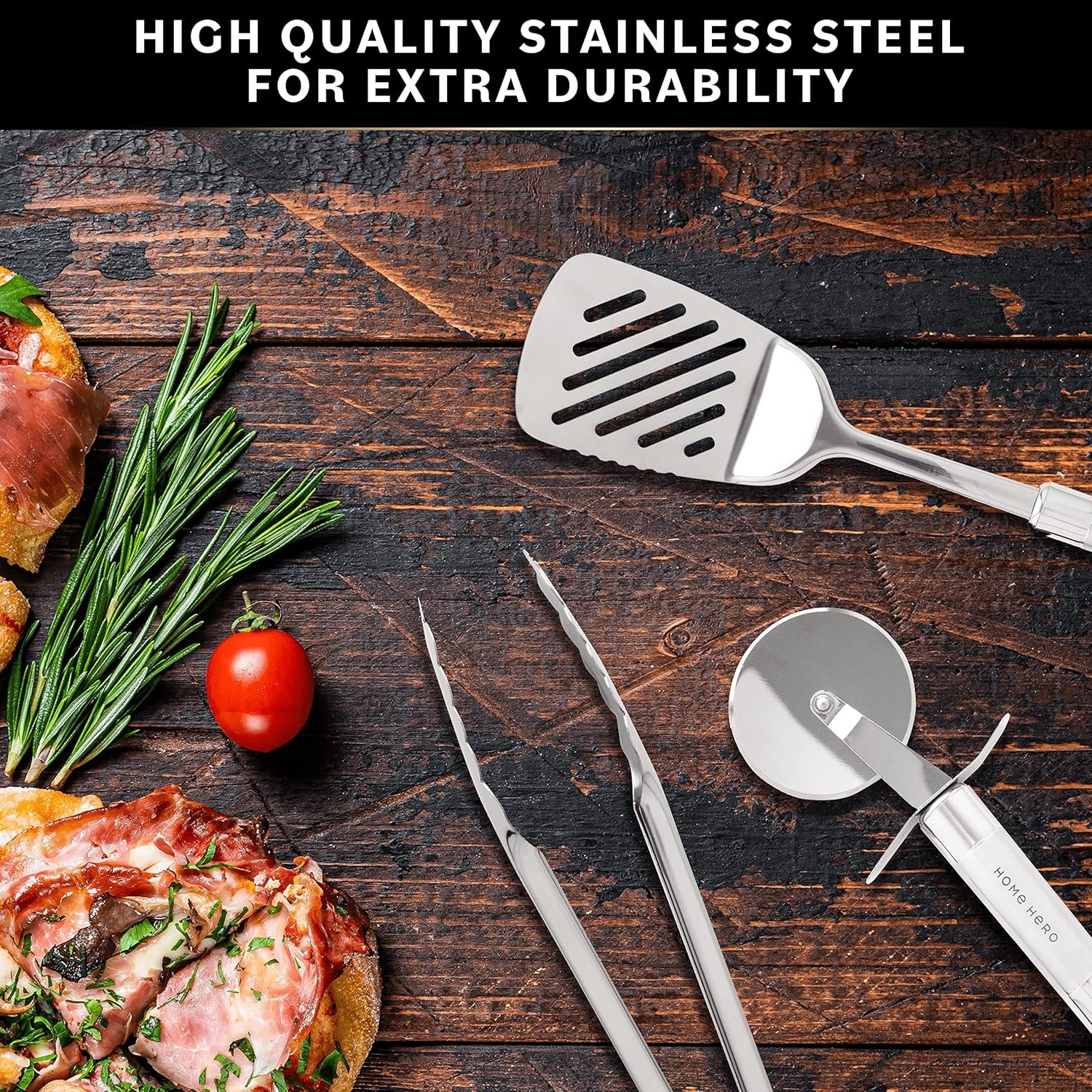 Home Hero 54 Pcs Stainless Steel Kitchen Utensils Set - Nonstick Stainless Steel Cooking Utensils Set - Heat Resistant Kitchen Essentials & Metal Kitchen Gadgets (54 Pcs) 6 Home Hero 54 Pcs Stainless Steel Kitchen Utensils Set - Nonstick Stainless Steel Cooking Utensils Set - Heat Resistant Kitchen Essentials & Metal Kitchen Gadgets (54 Pcs) - Image 6