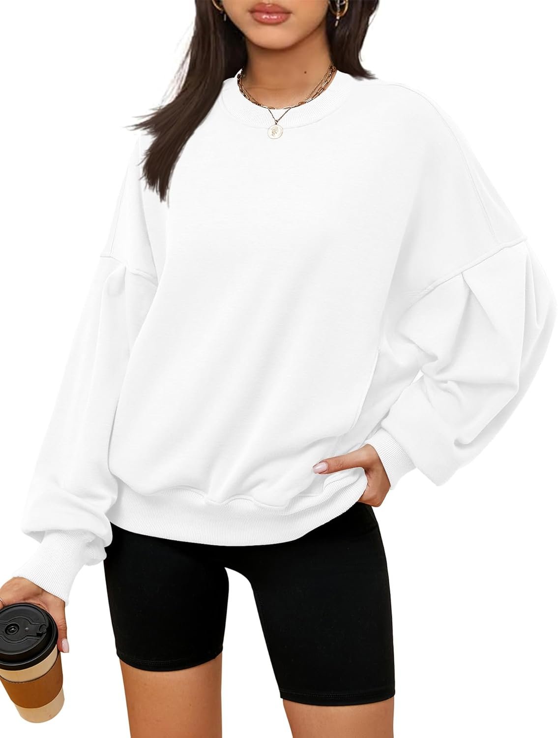 ZHENWEI Womens Fall Oversized Sweatshirts Crewneck Fleece Hoodie Casual Fashion Pullover Sweaters Outfits with Pockets