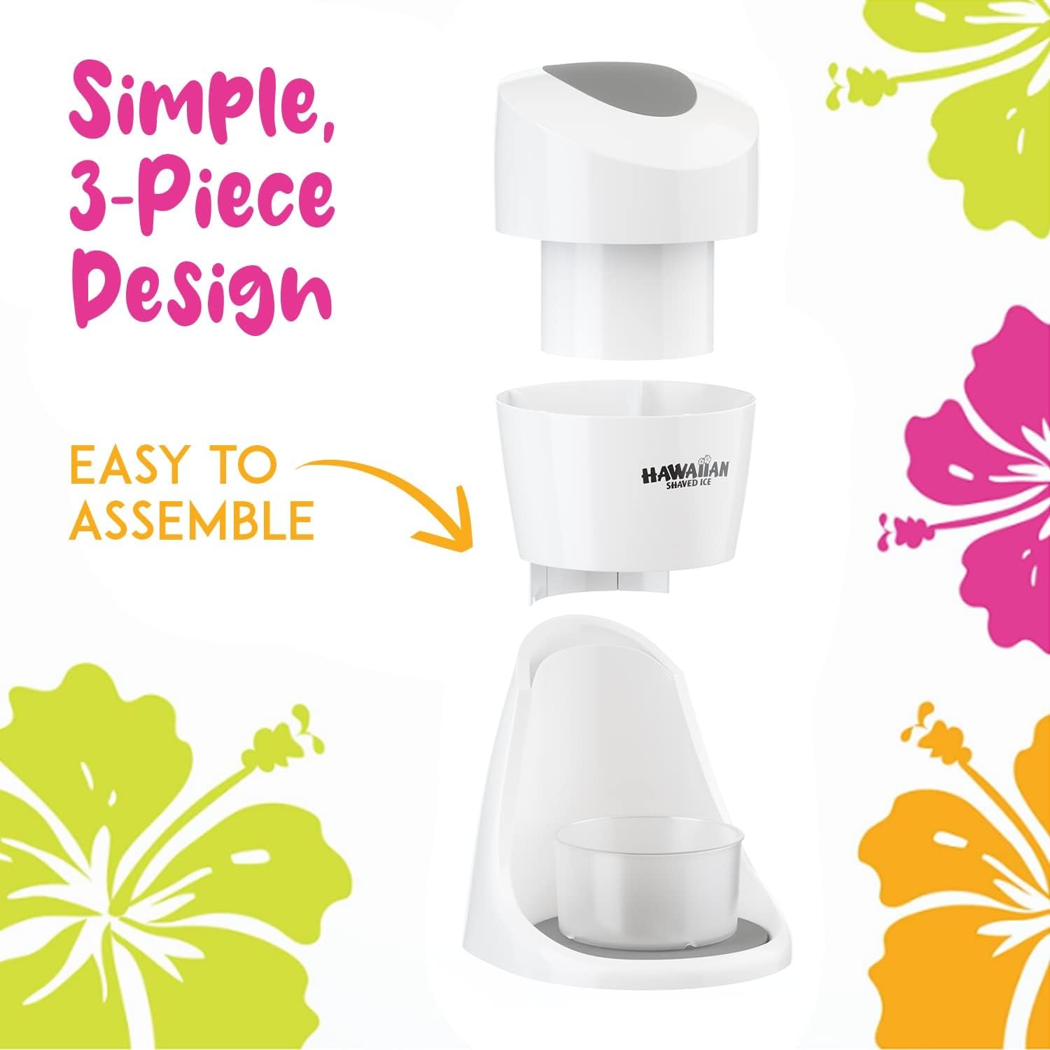Hawaiian Shaved Ice S900A Snow Cone and Shaved Ice Machine with 2 Reusable Plastic Ice Mold Cups, Non-slip Mat, Instruction Manual, 1-year Manufacturer’s Warranty, 120V, White 6 Hawaiian Shaved Ice S900A Snow Cone and Shaved Ice Machine with 2 Reusable Plastic Ice Mold Cups, Non-slip Mat, Instruction Manual, 1-year Manufacturer’s Warranty, 120V, White - Image 6