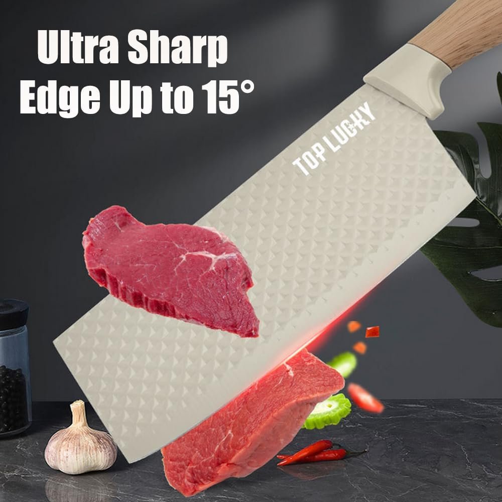Knife Set, Wiztoynia 6-Piece Khaki Kitchen Knife Set for Home, Anti-Rust Non-stick Stainless Steel Sharp Chef Knife Set with Universal Knife Block for Kitchen, Ergonomical Design (Khaki) 3 Knife Set, Wiztoynia 6-Piece Khaki Kitchen Knife Set for Home, Anti-Rust Non-stick Stainless Steel Sharp Chef Knife Set with Universal Knife Block for Kitchen, Ergonomical Design (Khaki) - Image 3