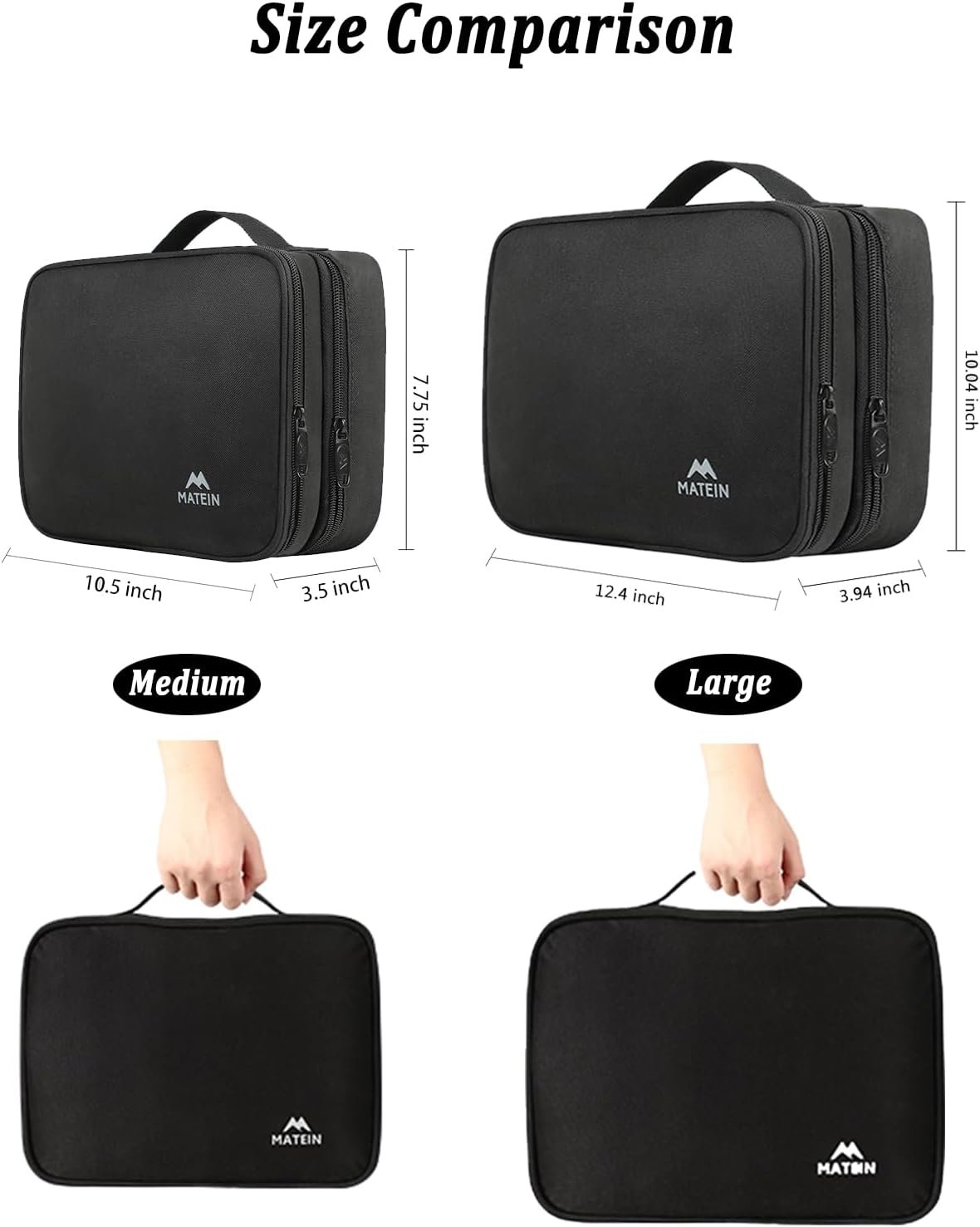 MATEIN Electronics Organizer Travel Case, Water Resistant Cable Organizer Bag for Travel Essentials, Tech Gifts for Men, Storage Bag as Accessories for Phone, Cord, Tablet, Black 2 MATEIN Electronics Organizer Travel Case, Water Resistant Cable Organizer Bag for Travel Essentials, Tech Gifts for Men, Storage Bag as Accessories for Phone, Cord, Tablet, Black - Image 2