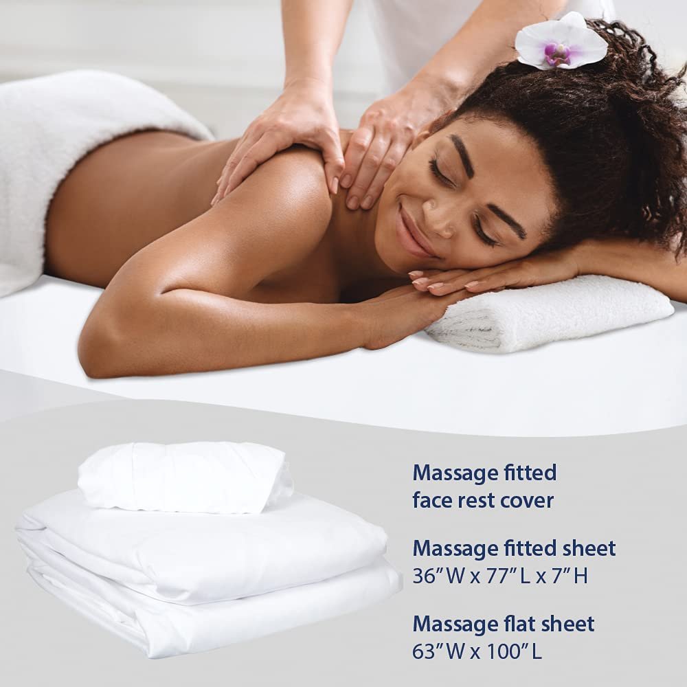 ForPro Professional Collection Premium Microfiber 3-Piece Massage Sheet Set, White, Ultra-Light, Stain, and Wrinkle-Resistant Includes Massage Flat and Fitted Sheet and Massage Face Rest Cover 6 ForPro Professional Collection Premium Microfiber 3-Piece Massage Sheet Set, White, Ultra-Light, Stain, and Wrinkle-Resistant Includes Massage Flat and Fitted Sheet and Massage Face Rest Cover - Image 6