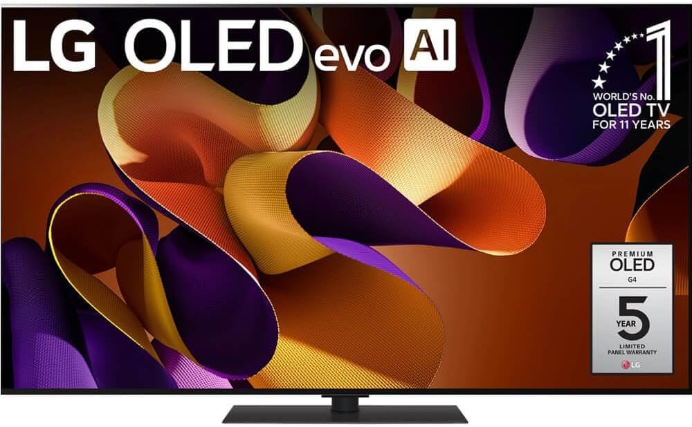 LG 55-Inch Class OLED evo G4 Series Smart TV 4K Processor Flat Screen with Magic Remote AI-Powered with Alexa Built-in (OLED55G4SUB, 2024) (Renewed)