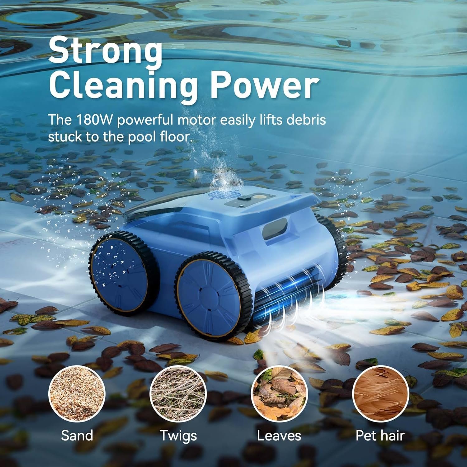 Pool Vacuum for Above Ground Pool Made by Seauto, Pool Vacuum for Inground Pools Cleans Up to 2100 Sq.ft, Pool Robot Vacuum Lasts Up to 180 Mins, Pool Cleaner for Wall, Floor and Auto Mode 3 Pool Vacuum for Above Ground Pool Made by Seauto, Pool Vacuum for Inground Pools Cleans Up to 2100 Sq.ft, Pool Robot Vacuum Lasts Up to 180 Mins, Pool Cleaner for Wall, Floor and Auto Mode - Image 3