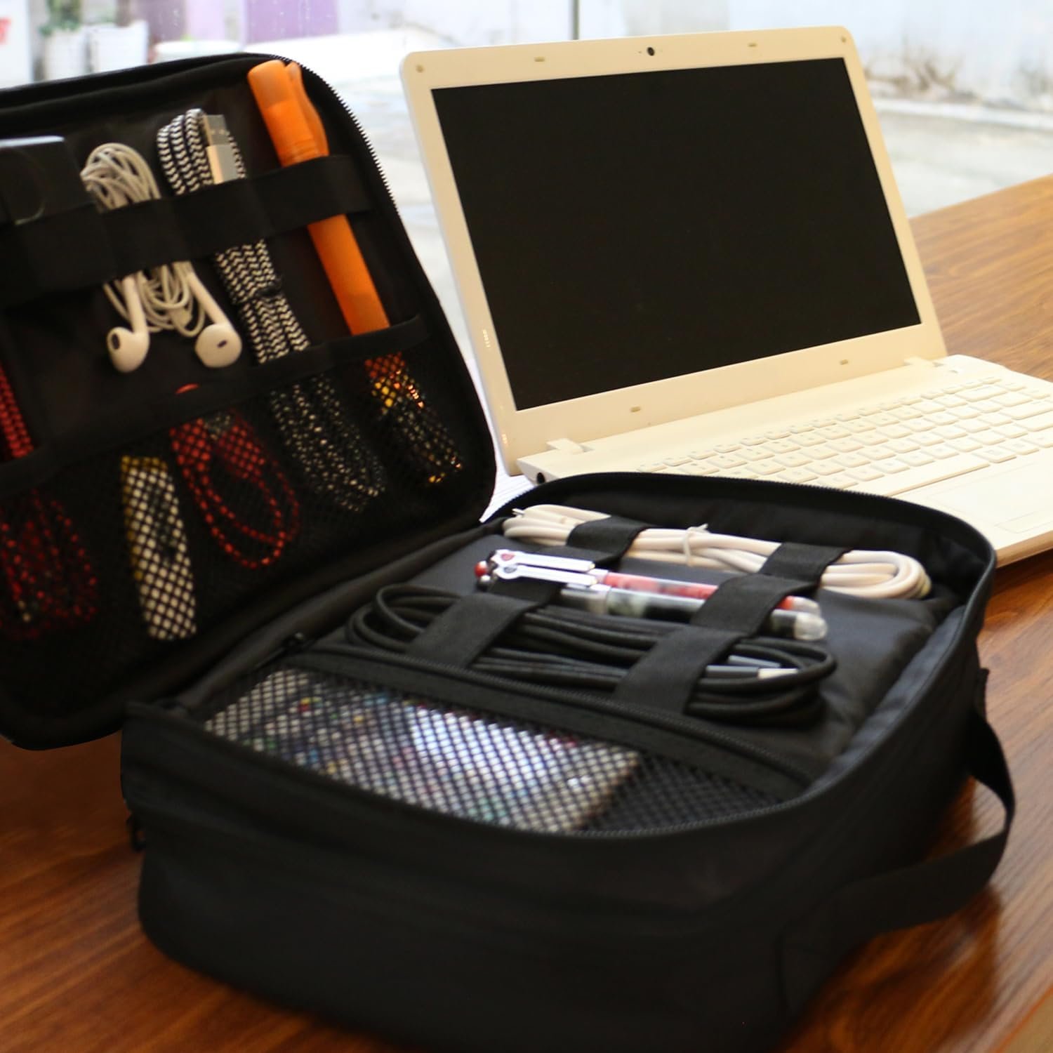 MATEIN Electronics Organizer Travel Case, Water Resistant Cable Organizer Bag for Travel Essentials, Tech Gifts for Men, Storage Bag as Accessories for Phone, Cord, Tablet, Black 9 MATEIN Electronics Organizer Travel Case, Water Resistant Cable Organizer Bag for Travel Essentials, Tech Gifts for Men, Storage Bag as Accessories for Phone, Cord, Tablet, Black - Image 9