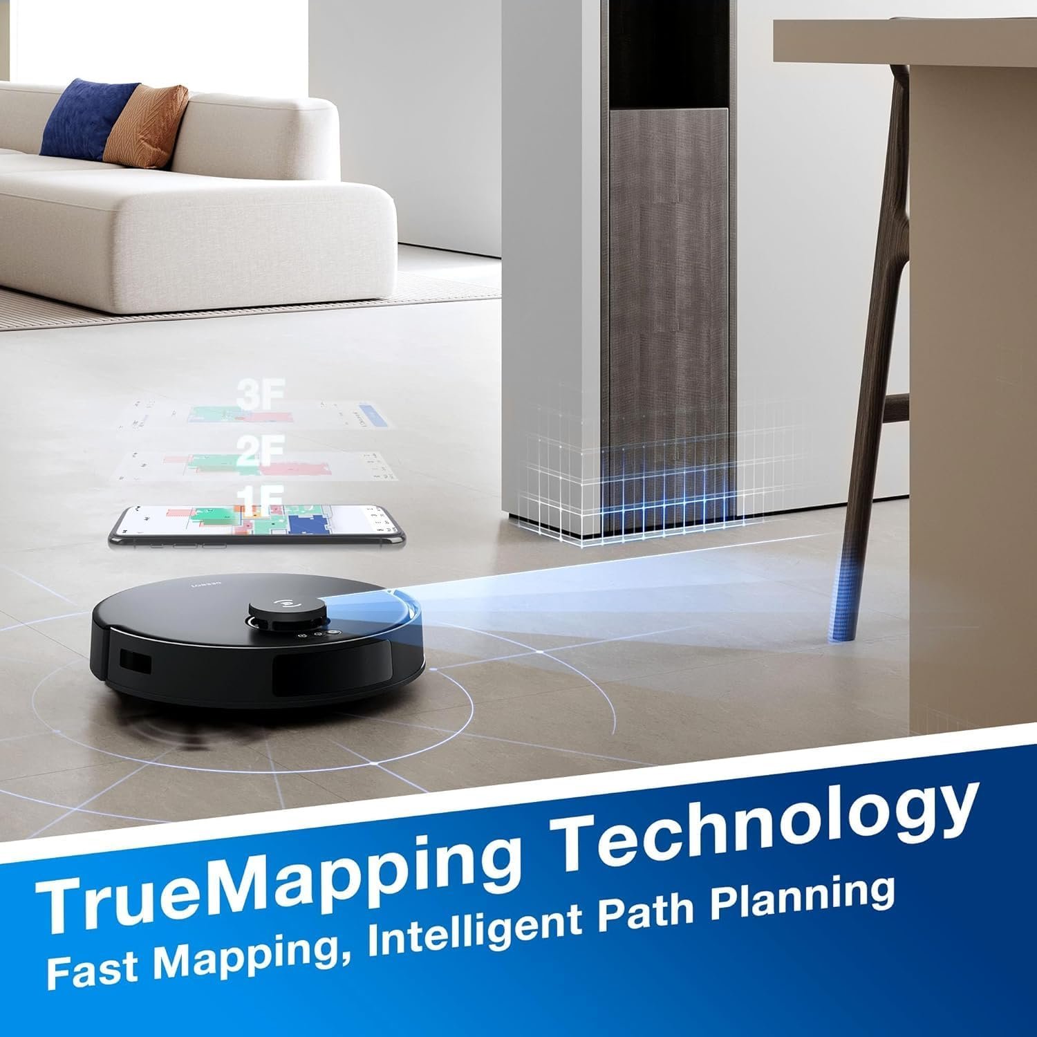ECOVACS DEEBOT N20 Robot Vacuum Cleaner and Mop,8000Pa Strong Suction, ZeroTangle Brush, 300 Minutes Runtime,TrueMapping Intelligent Path Planning 4 ECOVACS DEEBOT N20 Robot Vacuum Cleaner and Mop,8000Pa Strong Suction, ZeroTangle Brush, 300 Minutes Runtime,TrueMapping Intelligent Path Planning - Image 4
