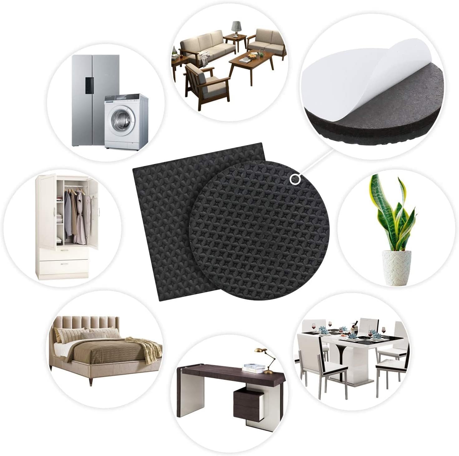 Yelanon Non Slip Furniture Pads -56 pcs(1+2)” Furniture Grippers, Non Skid Furniture Legs,Self Adhesive Rubber Furniture Feet, Anti Slide Furniture Hardwood Floor Protector for Keep Couch Stoppers 4 Yelanon Non Slip Furniture Pads -56 pcs(1+2)” Furniture Grippers, Non Skid Furniture Legs,Self Adhesive Rubber Furniture Feet, Anti Slide Furniture Hardwood Floor Protector for Keep Couch Stoppers - Image 4