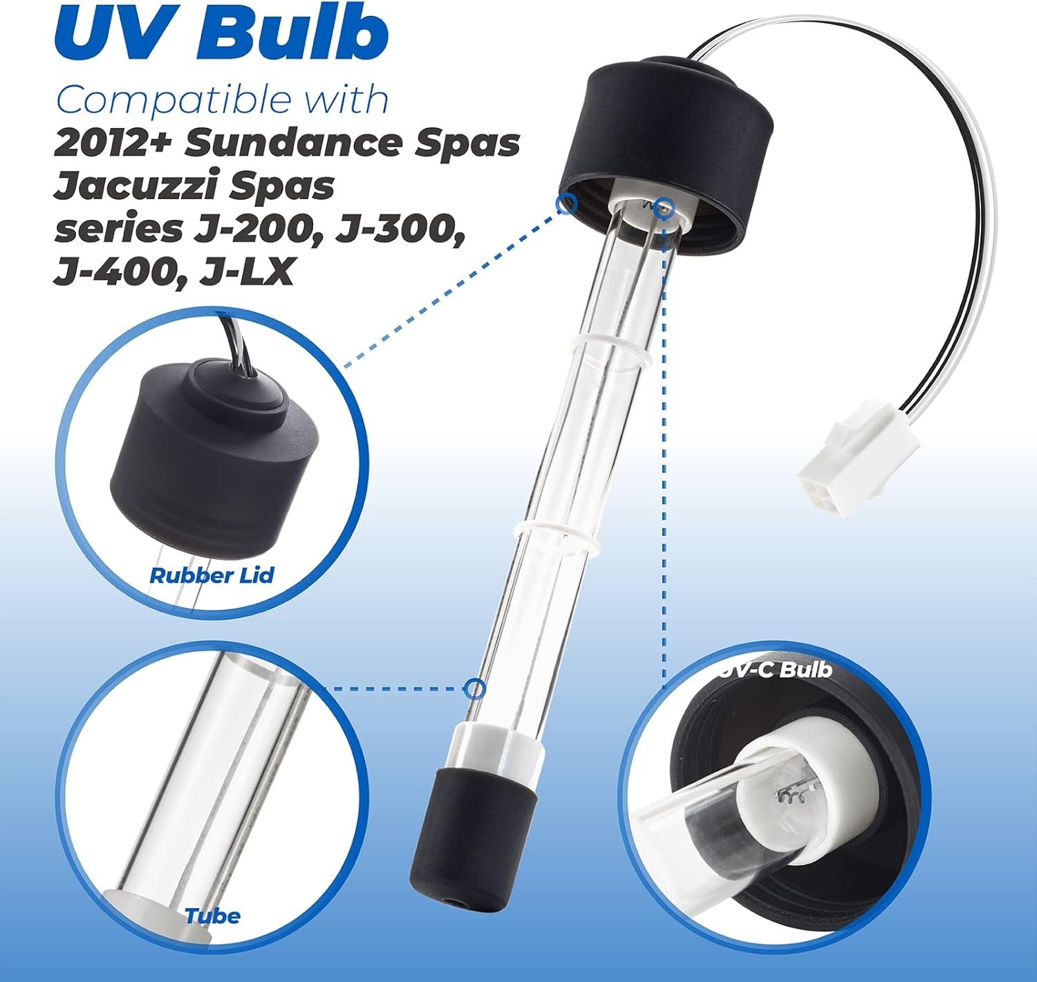 ANTOBLE 6472-841 Clear Ray XL Replacement Bulb for Sundance Spa, UV Bulb Light Clear Ray Bulb Compatible with Jacuzzi Hot tub J-200 J-300 J-400 J-LX Series 2 ANTOBLE 6472-841 Clear Ray XL Replacement Bulb for Sundance Spa, UV Bulb Light Clear Ray Bulb Compatible with Jacuzzi Hot tub J-200 J-300 J-400 J-LX Series - Image 2