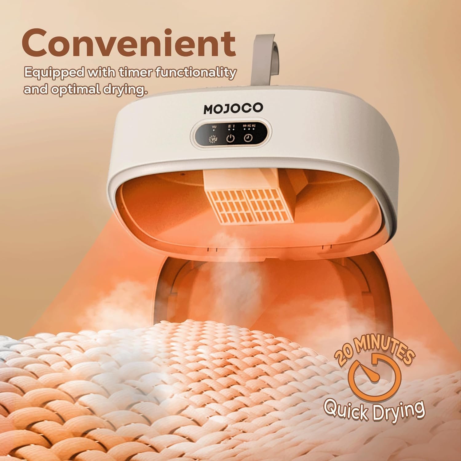 Mojoco Portable Clothes Dryer for Apartment, RV, Travel - Premium Mini Machine for Light Clothes, Underwear, Baby Clothes - Quick and Easy to Use Small/Compact Dryer 4 Mojoco Portable Clothes Dryer for Apartment, RV, Travel - Premium Mini Machine for Light Clothes, Underwear, Baby Clothes - Quick and Easy to Use Small/Compact Dryer - Image 4