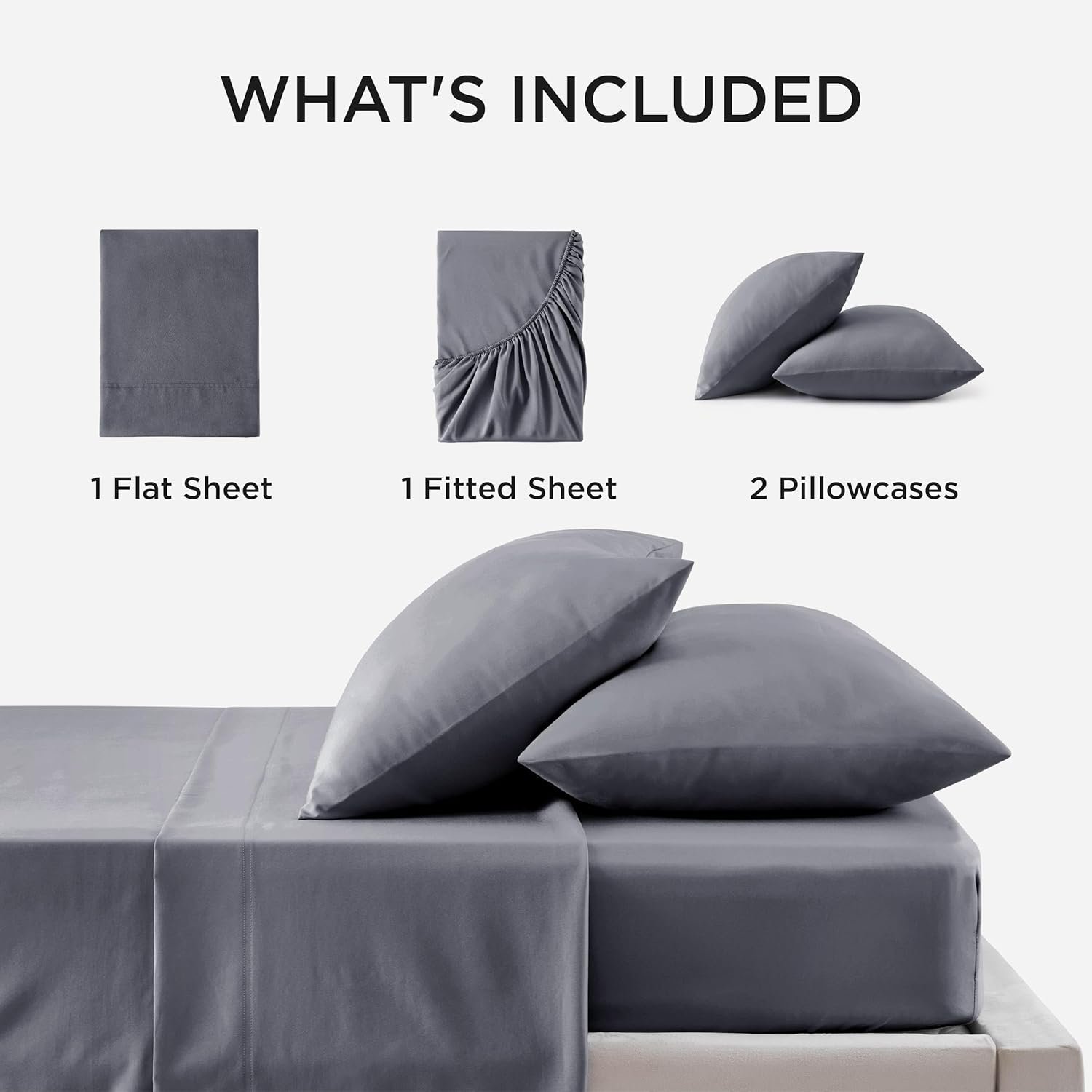 Bedsure Cooling Queen Sheet Set, Blend of Rayon Derived from Bamboo Sheets, Breathable Soft & Silky, GentleSoft™ Hotel Luxury Bedding Set, Deep Pocket Bedsheets for Hot Sleepers - Dimgray 5 Bedsure Cooling Queen Sheet Set, Blend of Rayon Derived from Bamboo Sheets, Breathable Soft & Silky, GentleSoft™ Hotel Luxury Bedding Set, Deep Pocket Bedsheets for Hot Sleepers - Dimgray - Image 5