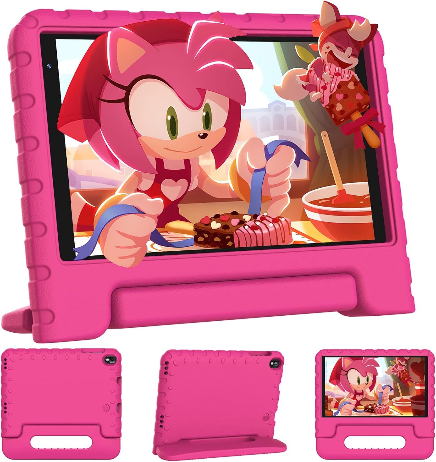 FACETEL Kids Tablet 8 inch Android for Kids 7GB RAM 64GB ROM TF 1TB Parental Control, Puzzle Game, Bluetooth 5.0, Education, Dual Camera, Netflix YouTube, IPS FHD, Toddler Tablet with Case Pink