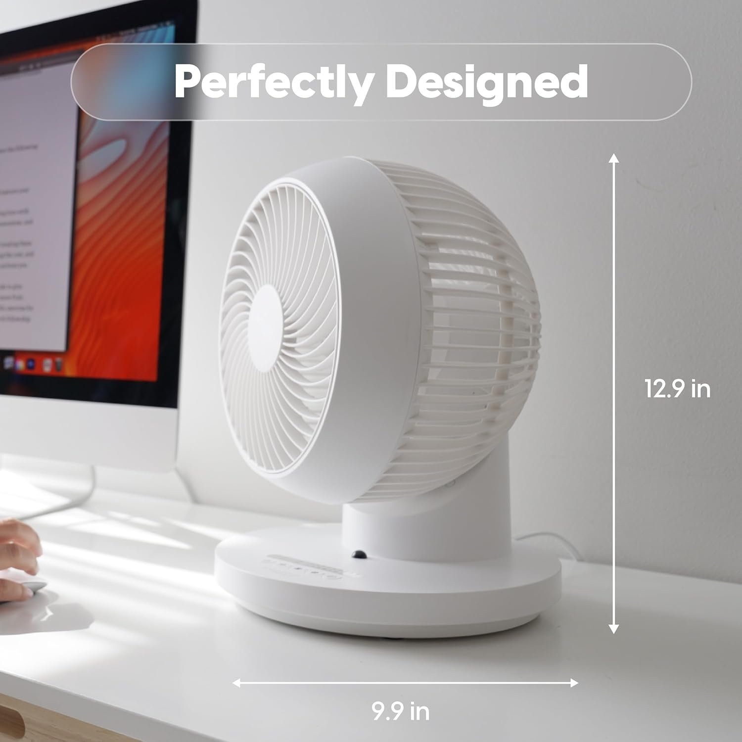 IRIS USA WOOZOO Desk Fan with Remote, 360° Oscillating Table Air Circulator, 3 Speeds, 52ft Max Air Distance, Adjustable Tilt, 13 Inches, Low Noise Motor, Small Fan for Bedroom, Office, Dorm, White 2 IRIS USA WOOZOO Desk Fan with Remote, 360° Oscillating Table Air Circulator, 3 Speeds, 52ft Max Air Distance, Adjustable Tilt, 13 Inches, Low Noise Motor, Small Fan for Bedroom, Office, Dorm, White - Image 2