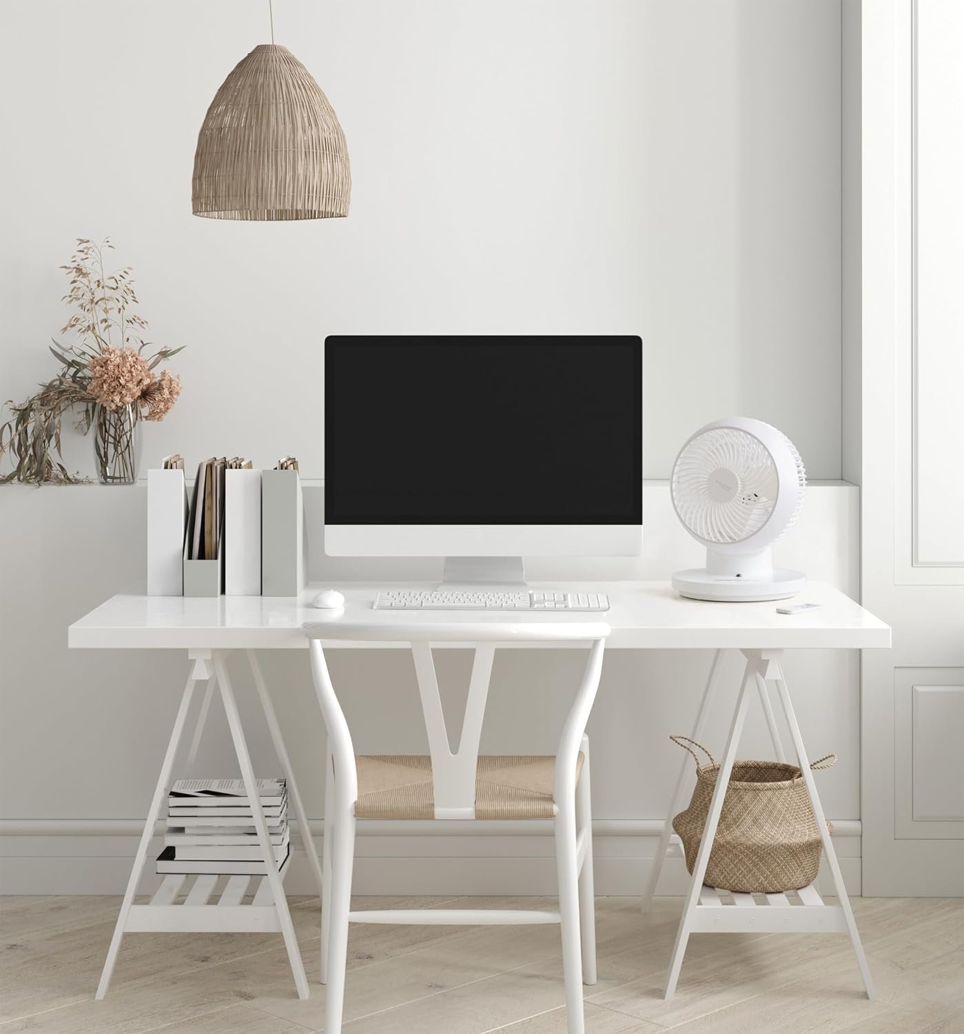 IRIS USA WOOZOO Desk Fan with Remote, 360° Oscillating Table Air Circulator, 3 Speeds, 52ft Max Air Distance, Adjustable Tilt, 13 Inches, Low Noise Motor, Small Fan for Bedroom, Office, Dorm, White 8 IRIS USA WOOZOO Desk Fan with Remote, 360° Oscillating Table Air Circulator, 3 Speeds, 52ft Max Air Distance, Adjustable Tilt, 13 Inches, Low Noise Motor, Small Fan for Bedroom, Office, Dorm, White - Image 8