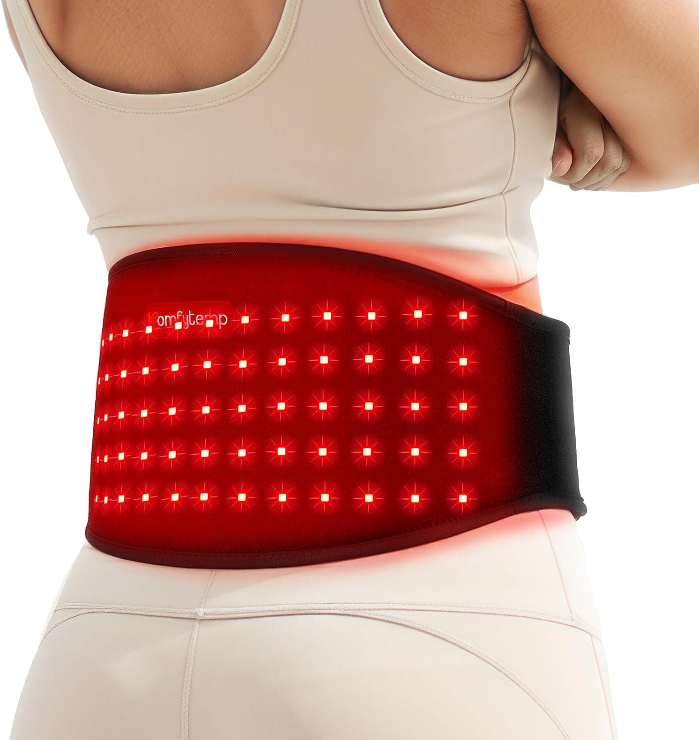 Comfytemp 5000mAh Portable Red Light Therapy Belt for Body, FSA HSA Eligible Near Infrared Light Therapy Wrap, 13W Cordless Flexible Light Wrap for Waist Belly Lower Back Joint Muscle Pain Relief