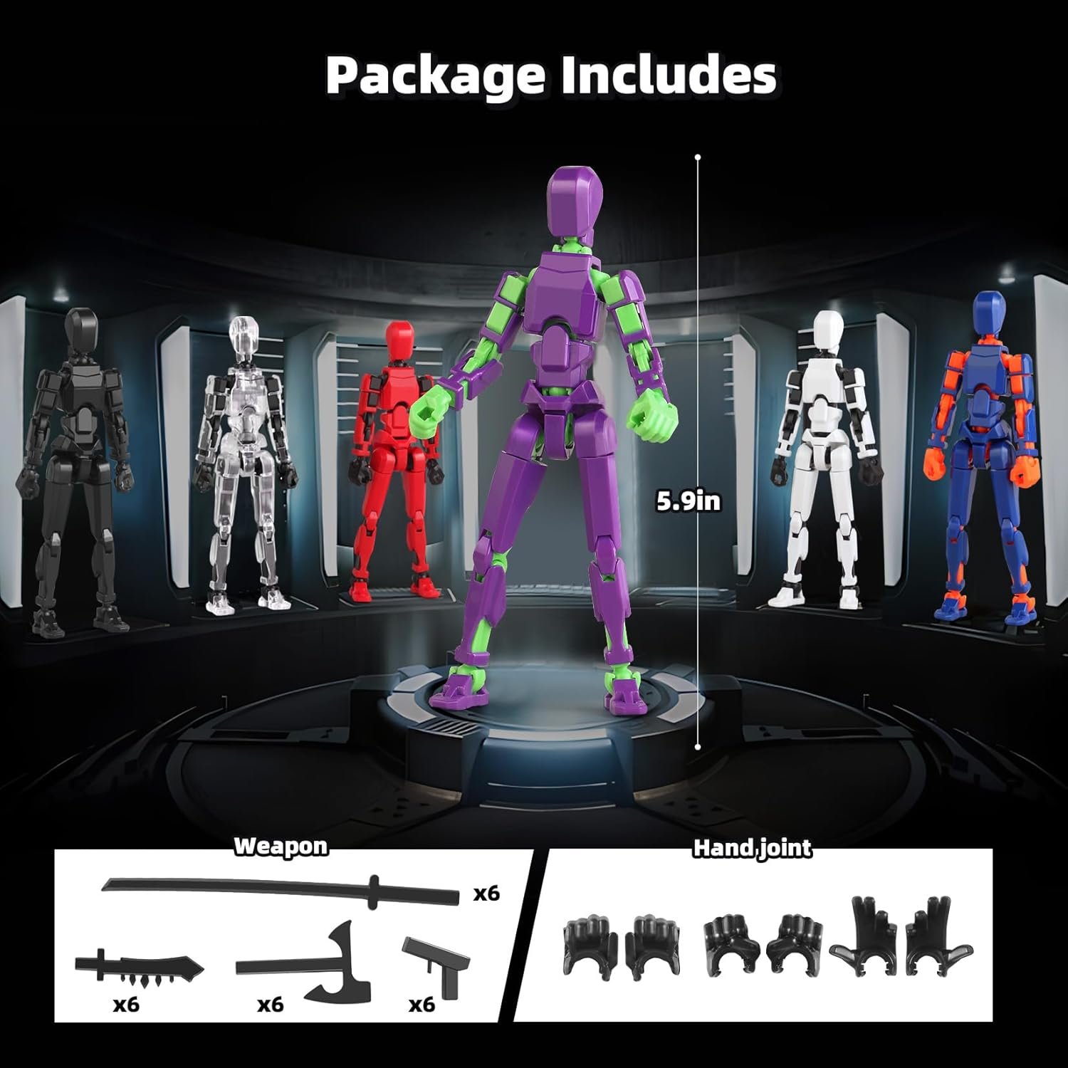 T13 Action Figure Set, 6PCS T 13 Robot Action Figure Titan 13 3D Printed Toys Articulated, for Modeling Enthusiasts Etc Birthday Gifts & Children's Day Gifts for Kids 5-8 Years Old(Assembly Required) 4 T13 Action Figure Set, 6PCS T 13 Robot Action Figure Titan 13 3D Printed Toys Articulated, for Modeling Enthusiasts Etc Birthday Gifts & Children's Day Gifts for Kids 5-8 Years Old(Assembly Required) - Image 4