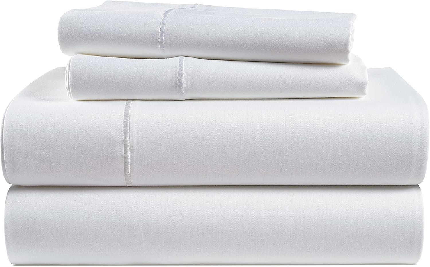 LANE LINEN 100% Egyptian Cotton Sheets Queen Size - 1000 Thread Count White Bed Sheets for Queen Size Bed, Long Staple Cotton Bedding Sheets, Sateen Weave, Luxury Hotel Sheets, Fits upto 17" Mattress