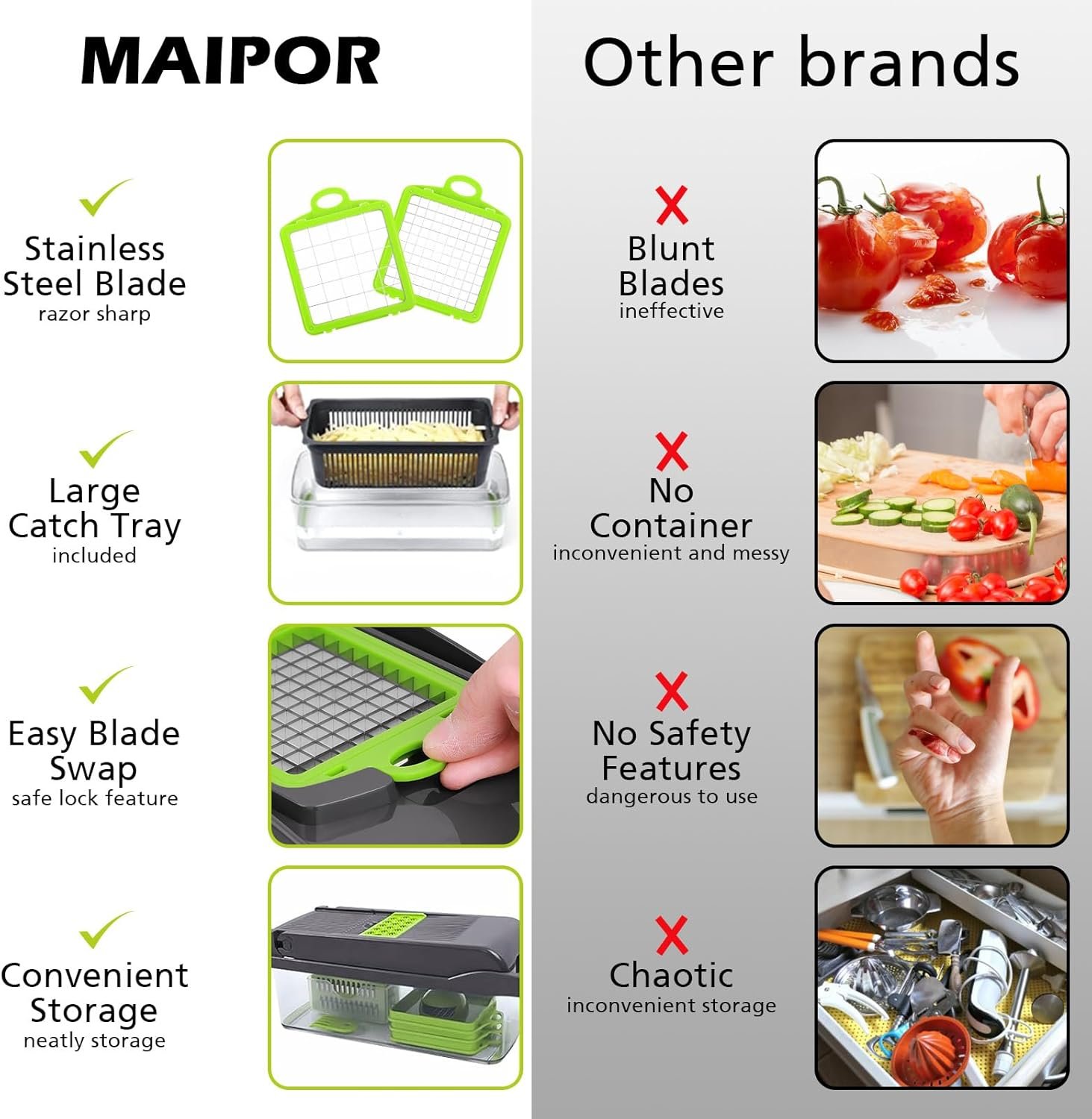 Vegetable Chopper, Pro Onion Chopper, Multifunctional 13 in 1 Food Chopper, Kitchen Vegetable Slicer Dicer Cutter,Veggie Chopper With 8 Blades,Carrot and Garlic Chopper With Container… 2 Vegetable Chopper, Pro Onion Chopper, Multifunctional 13 in 1 Food Chopper, Kitchen Vegetable Slicer Dicer Cutter,Veggie Chopper With 8 Blades,Carrot and Garlic Chopper With Container… - Image 2