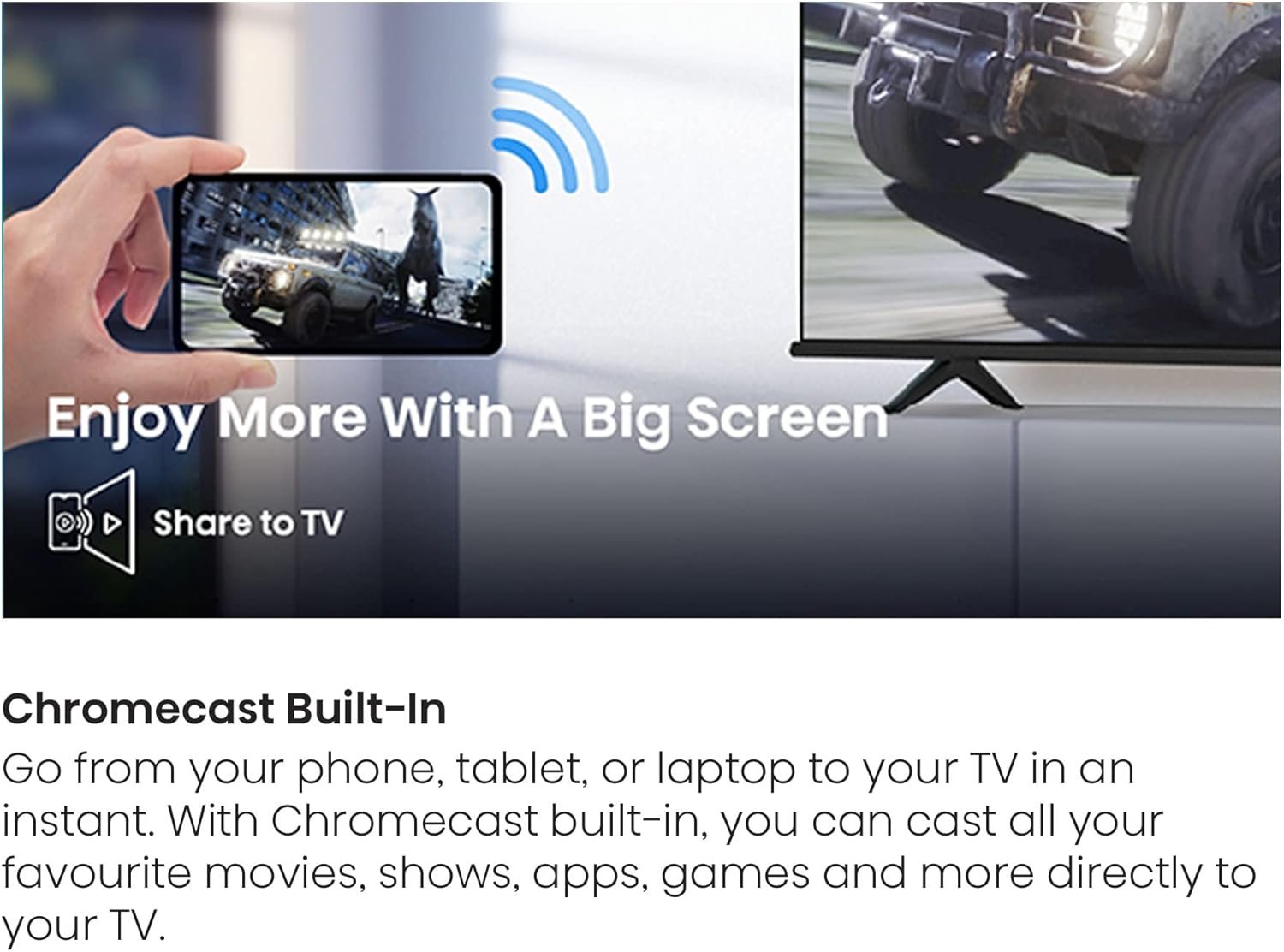 Hisense 43-Inch Class A6 Series 4K UHD Smart Google TV with Alexa Compatibility, Dolby Vision HDR, DTS Virtual X, Sports & Game Modes, Voice Remote, Chromecast Built-in (43A6H) , Black 11 Hisense 43-Inch Class A6 Series 4K UHD Smart Google TV with Alexa Compatibility, Dolby Vision HDR, DTS Virtual X, Sports & Game Modes, Voice Remote, Chromecast Built-in (43A6H) , Black - Image 11